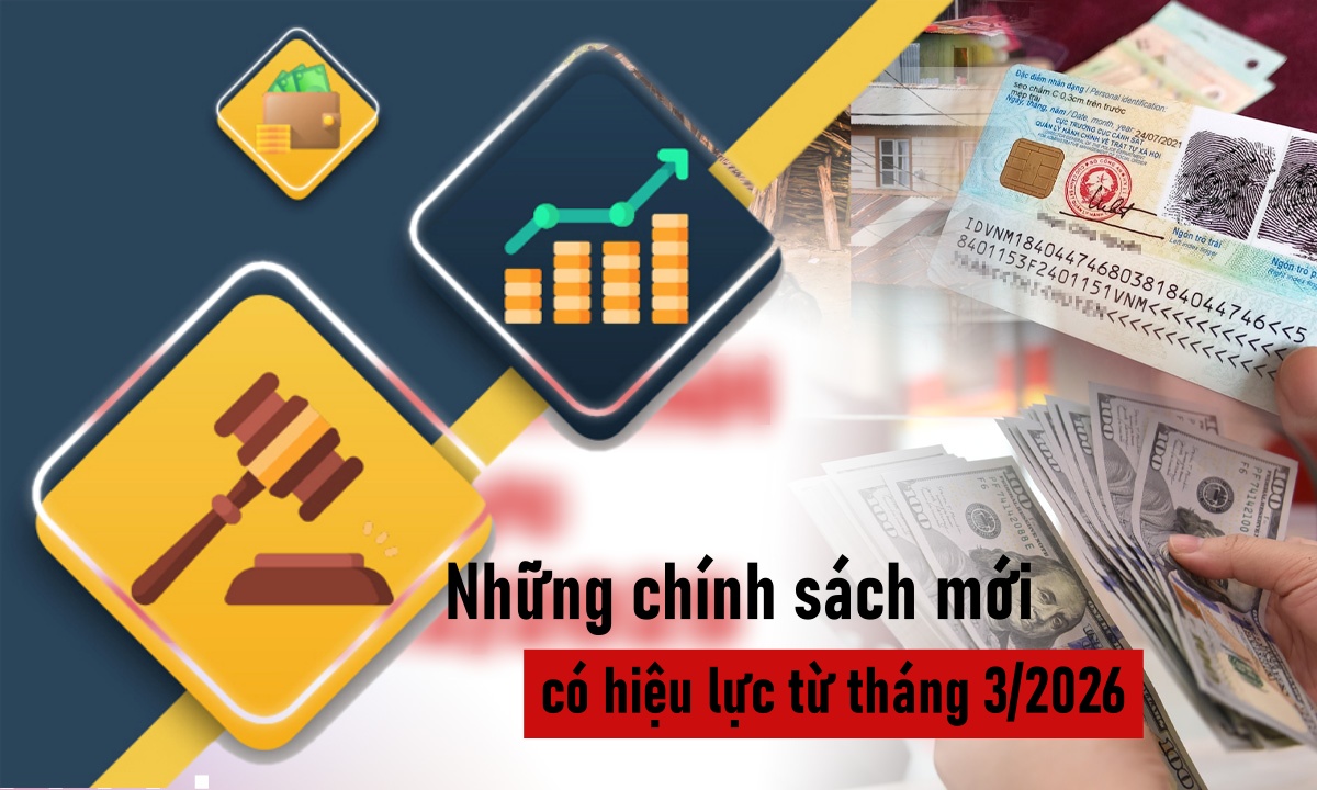 Nhiều chính sách mới quan trọng có hiệu lực từ tháng 3/2026