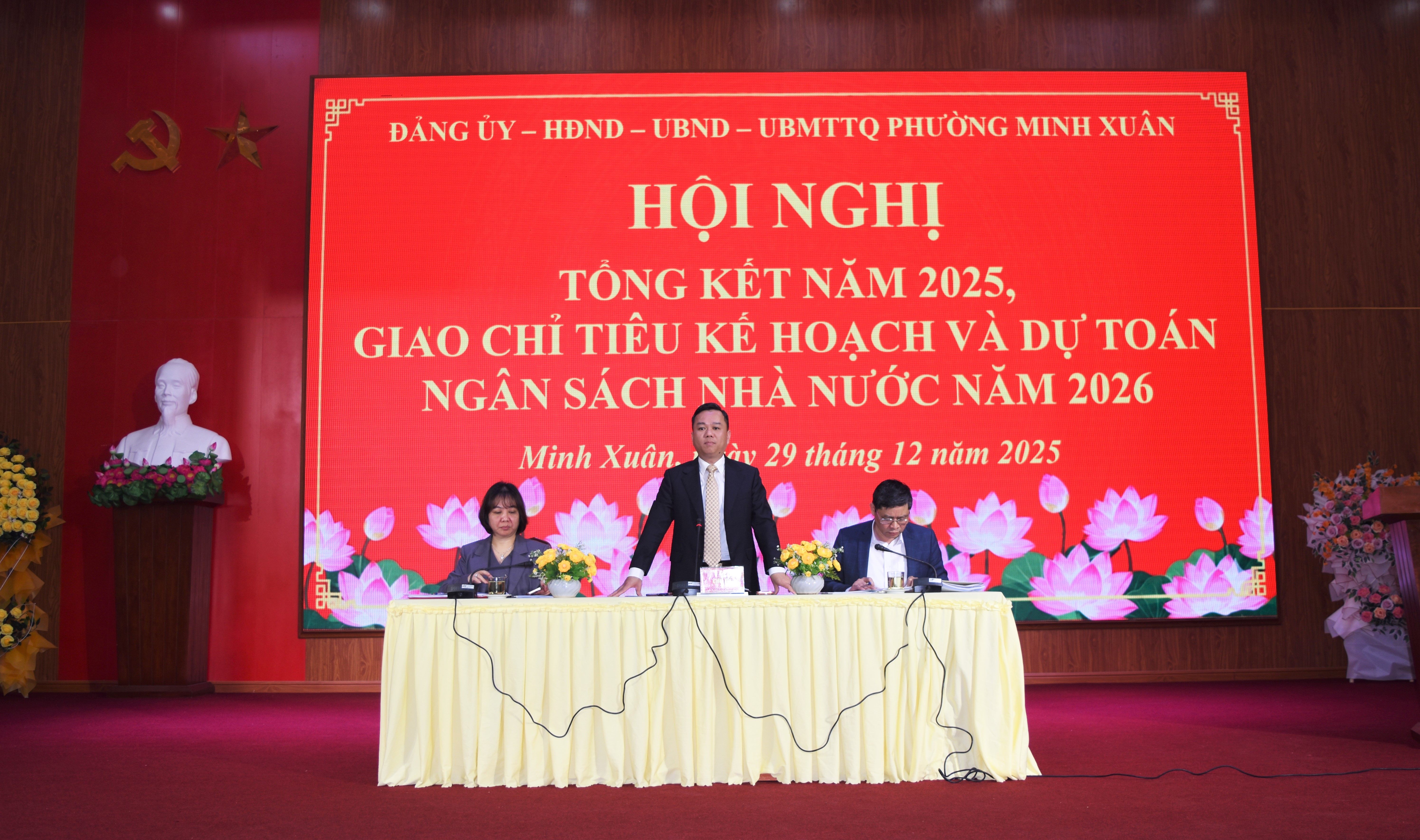 Đảng uỷ phường Minh Xuân tổ chức Tổng kết năm 2025, giao chỉ tiêu kế hoạch và dự toán ngân sách nhà nước năm 2026