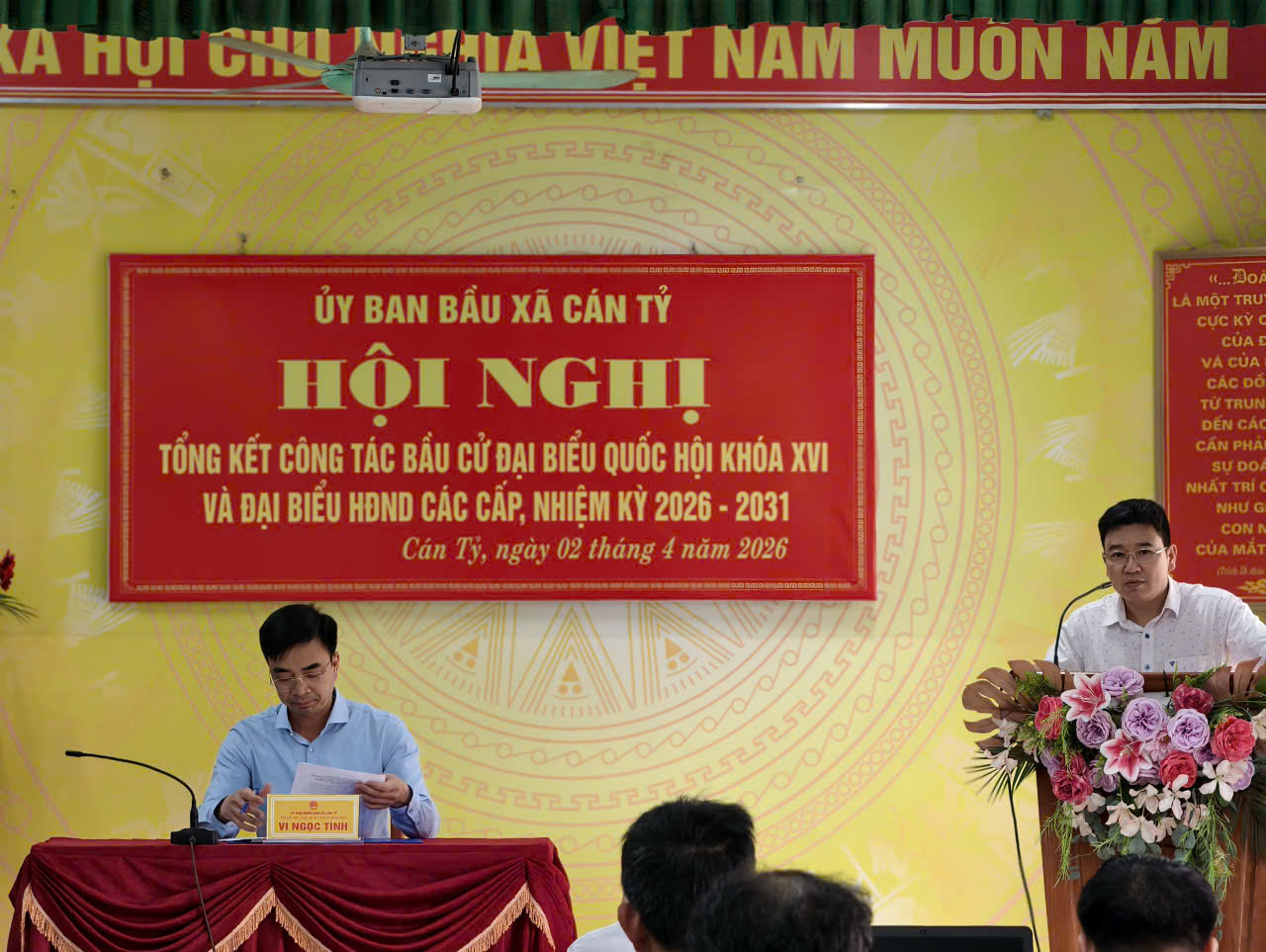 HỘI NGHỊ TỔNG KẾT CÔNG TÁC BẦU CỬ ĐẠI BIỂU QUỐC HỘI KHÓA XVI VÀ ĐẠI BIỂU HĐND CÁC CẤP NHIỆM KỲ 2026 – 2031 XÃ CÁN TỶ