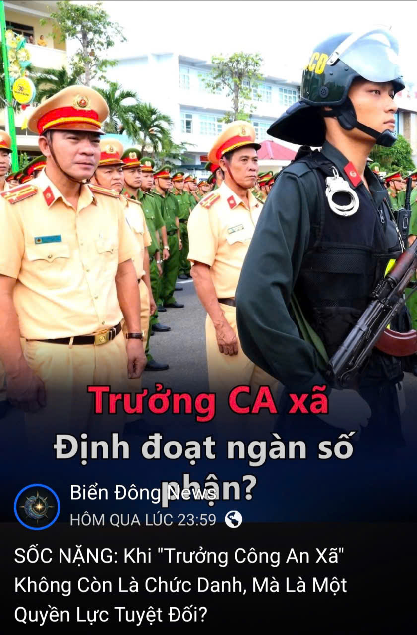 KHÔNG CÓ "QUYỀN LỰC TUYỆT ĐỐI" Ở CÔNG AN XÃ: SỰ THẬT CẦN ĐƯỢC NHÌN NHẬN ĐÚNG 