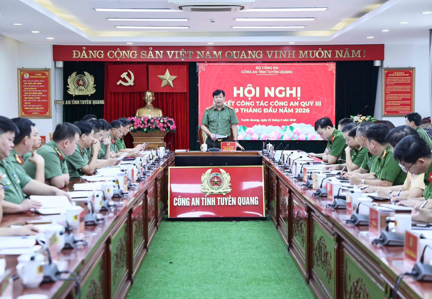 CÔNG AN TỈNH TUYÊN QUANG SƠ KẾT CÔNG TÁC QUÝ III VÀ 9 THÁNG ĐẦU NĂM 2026