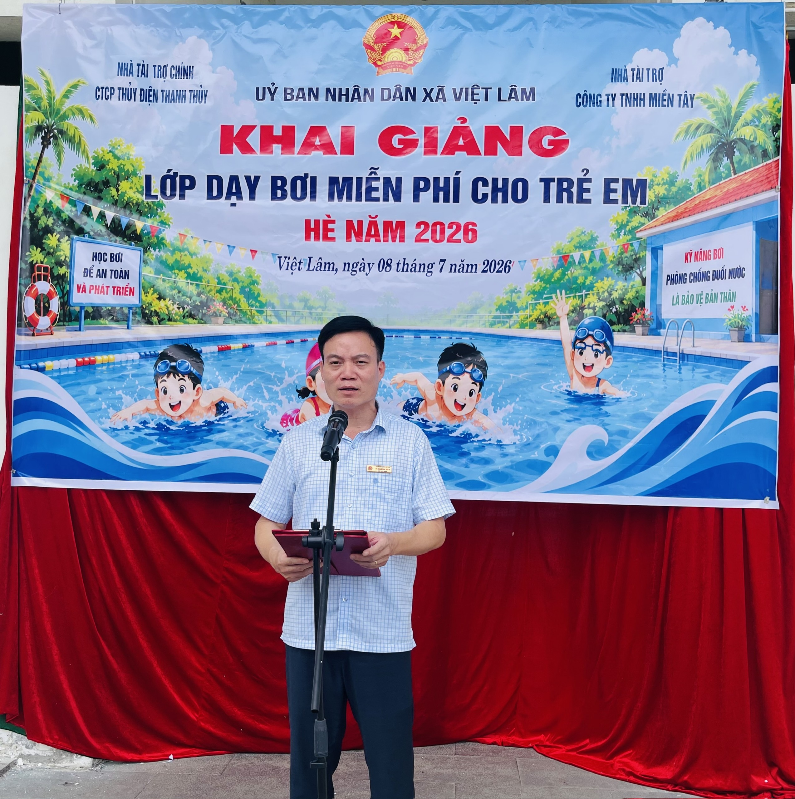 KHAI GIẢNG LỚP DẠY BƠI MIỄN PHÍ VÀ HƯỚNG DẪN KỸ NĂNG PHÒNG, CHỐNG ĐUỐI NƯỚC CHO TRẺ EM XÃ VIỆT LÂM NĂM 2026.