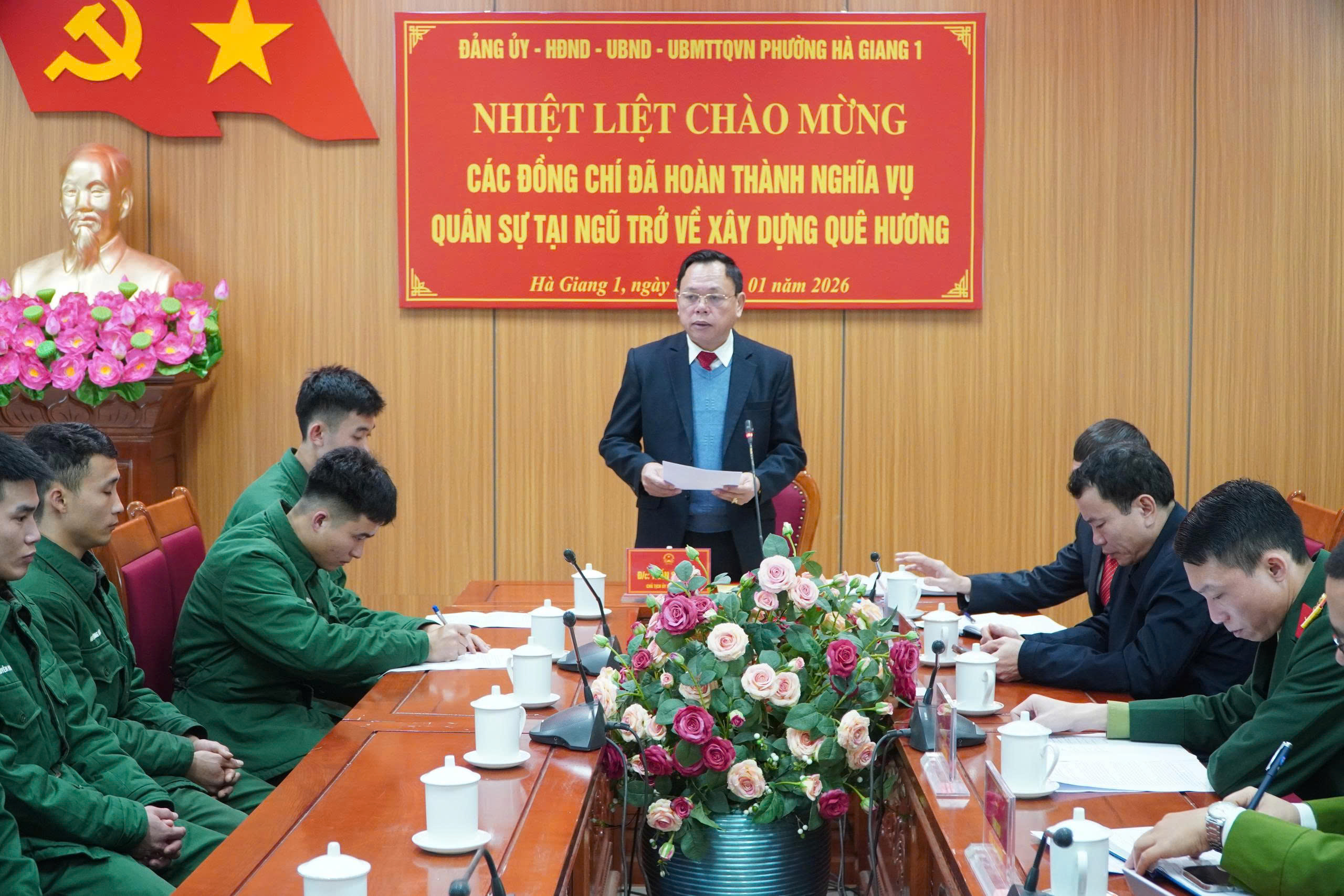 Phường Hà Giang 1 tổ chức đón nhận quân nhân hoàn thành nghĩa vụ quân sự trở về xây dựng quê hương.