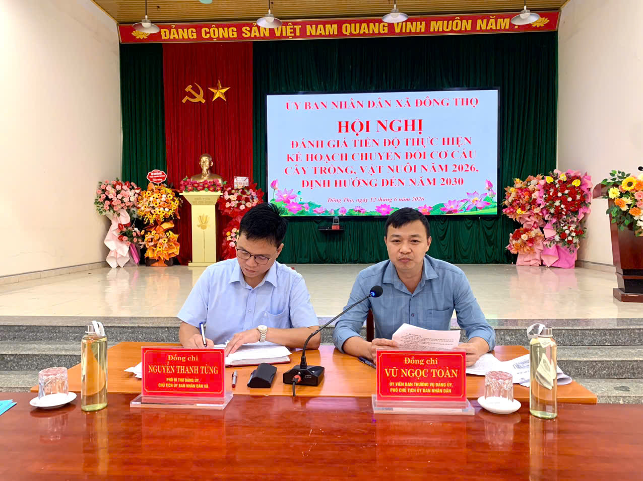 UBND xã Đông Thọ tổ chức hội nghị đánh giá tiến độ thực hiện kế hoạch chuyển đổi cơ cấu cây trồng, vật nuôi năm 2026, định hướng đến năm 2030