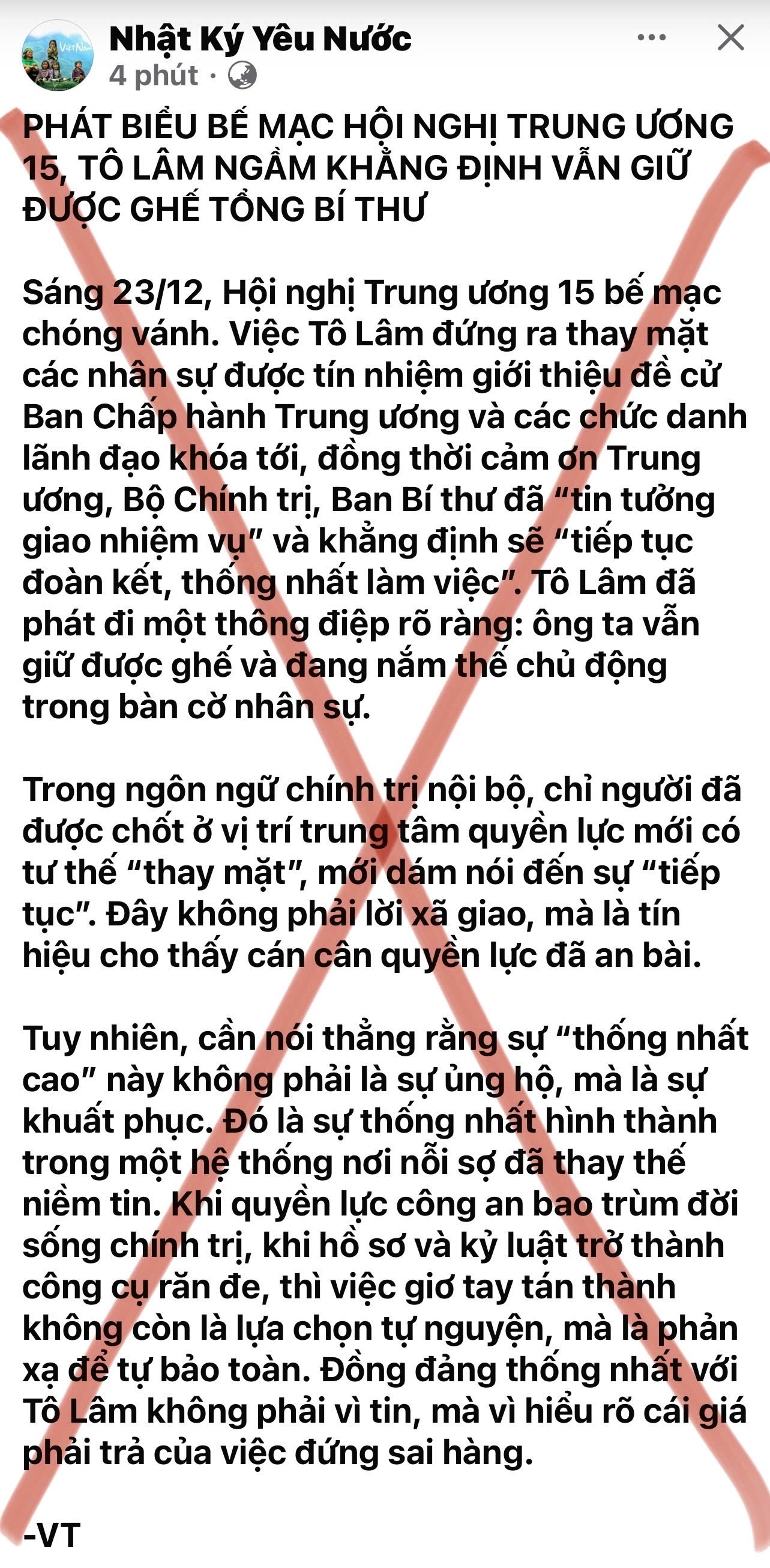 “NHẬT KÝ YÊU NƯỚC” – KHI CHIÊU BÀI ĐỘI LỐT ÁI QUỐC  BỊ LỘ DIỆN TRONG LUẬN ĐIỆU XUYÊN TẠC HỘI NGHỊ TRUNG ƯƠNG 15