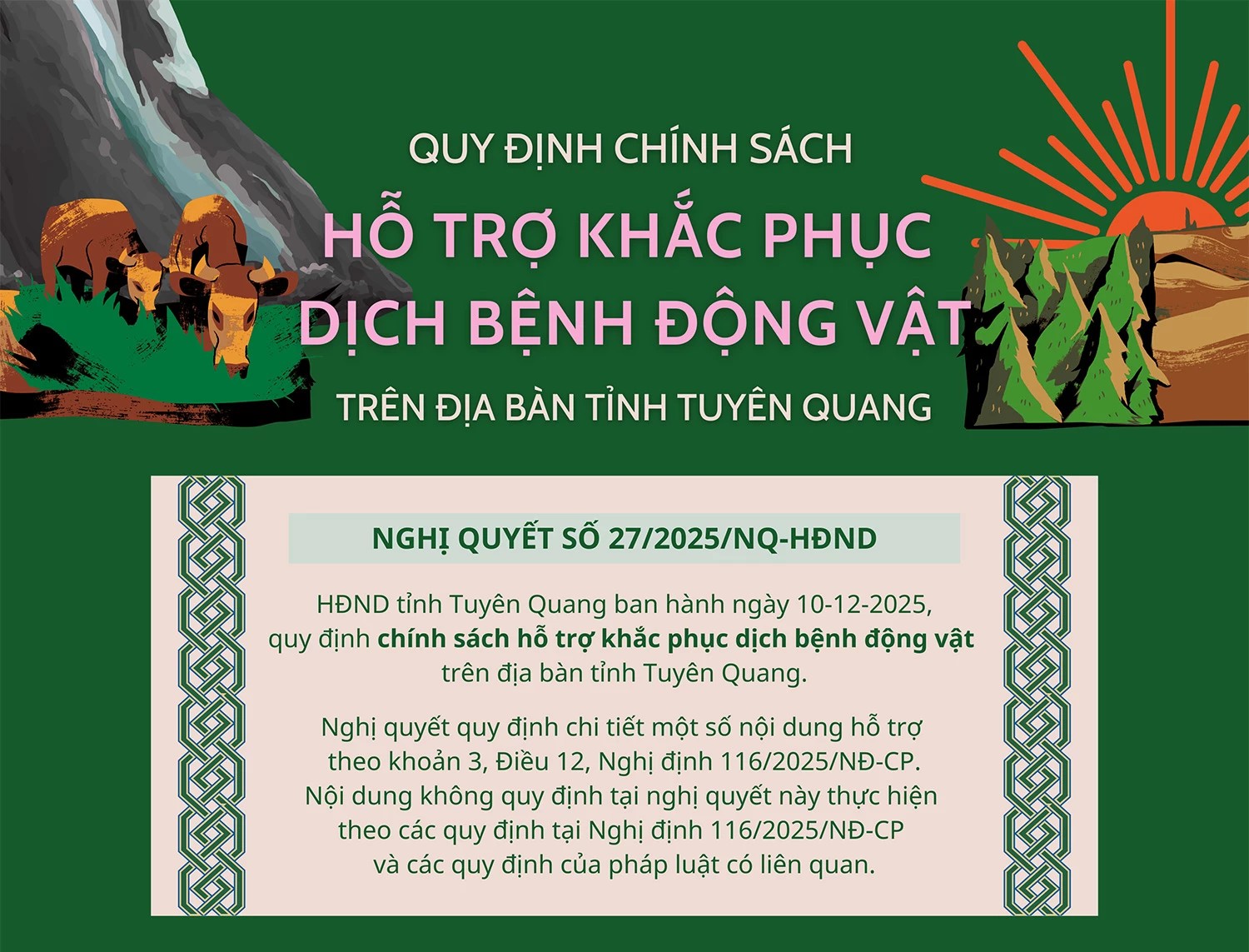 Quy định chính sách hỗ trợ khắc phục dịch bệnh động vật trên địa bàn tỉnh Tuyên Quang