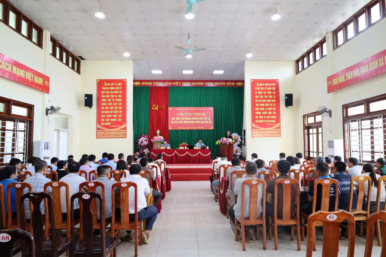Xã Minh Ngọc tổ chức Hội nghị gặp mặt doanh nghiệp, hợp tác xã và các hộ kinh doanh trên địa bàn.
