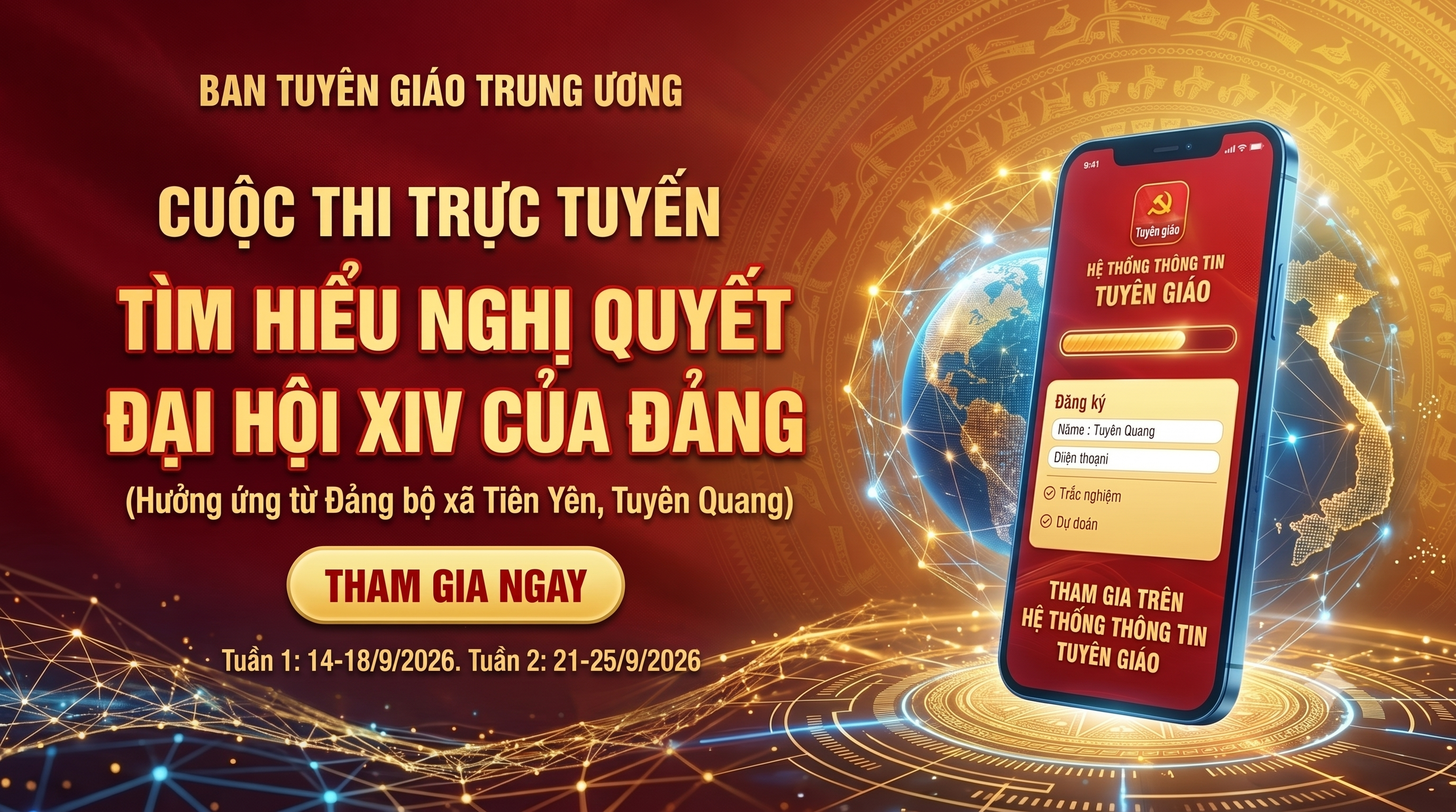 Về triển khai, hưởng ứng Cuộc thi trực tuyến tìm hiểu Nghị quyết Đại hội XIV của Đảng trên Hệ thống thông tin Tuyên giáo