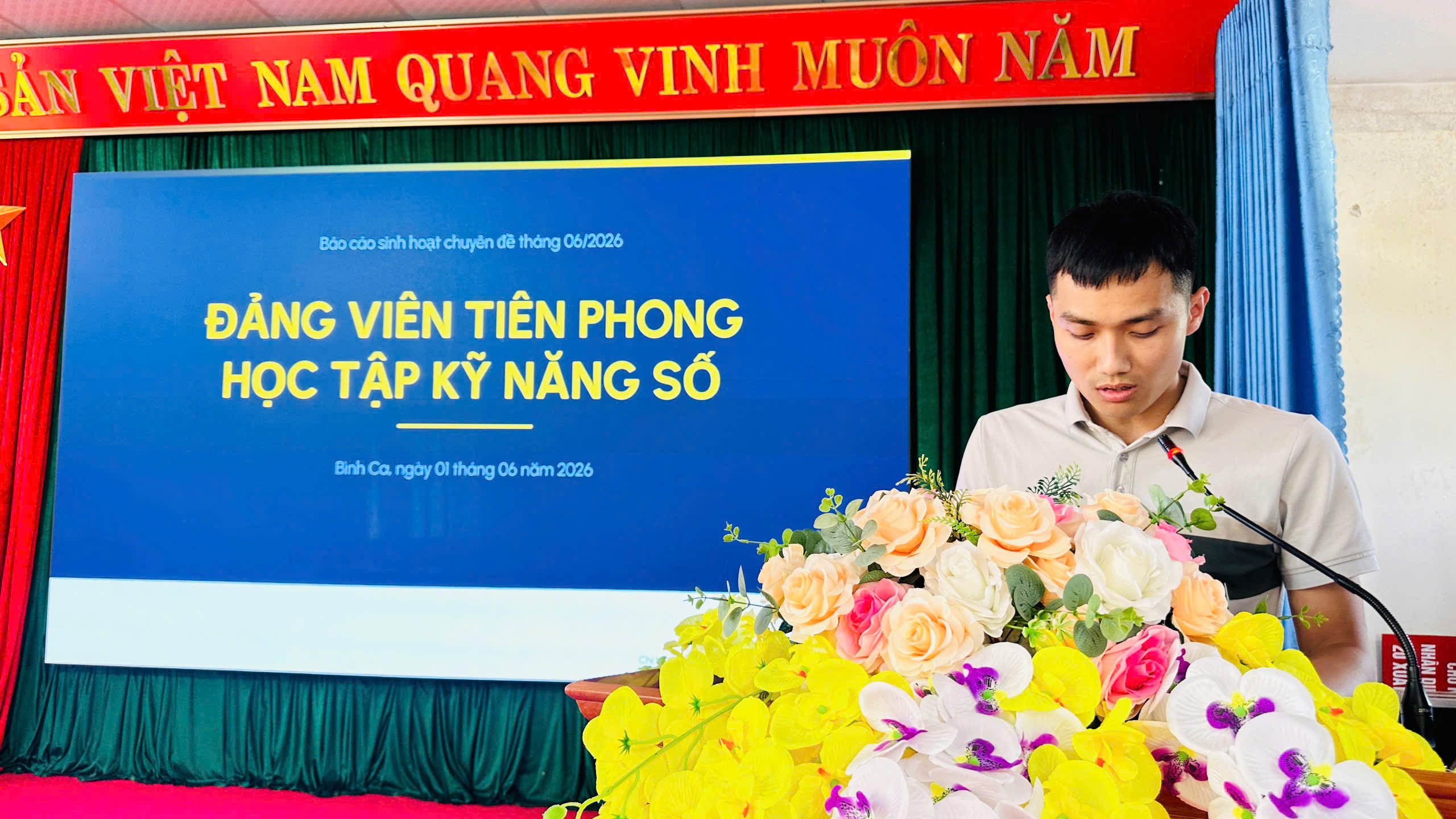 Chi bộ các cơ quan Đảng xã Bình Ca sinh hoạt chuyên đề “Đảng viên tiên phong học tập kỹ năng số”