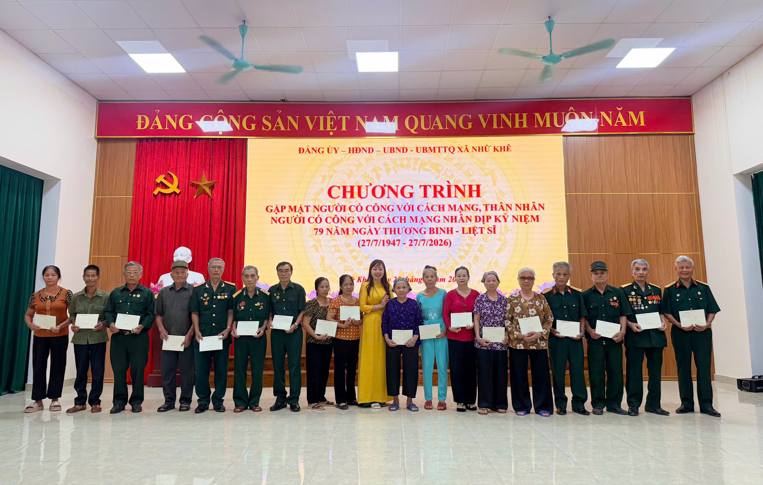 Xã Nhữ Khê tổ chức chương trình gặp mặt người có công với cách mạng nhân dịp kỷ niệm 79 năm Ngày Thương binh - Liệt sĩ (27/7/1947 - 27/7/2026)