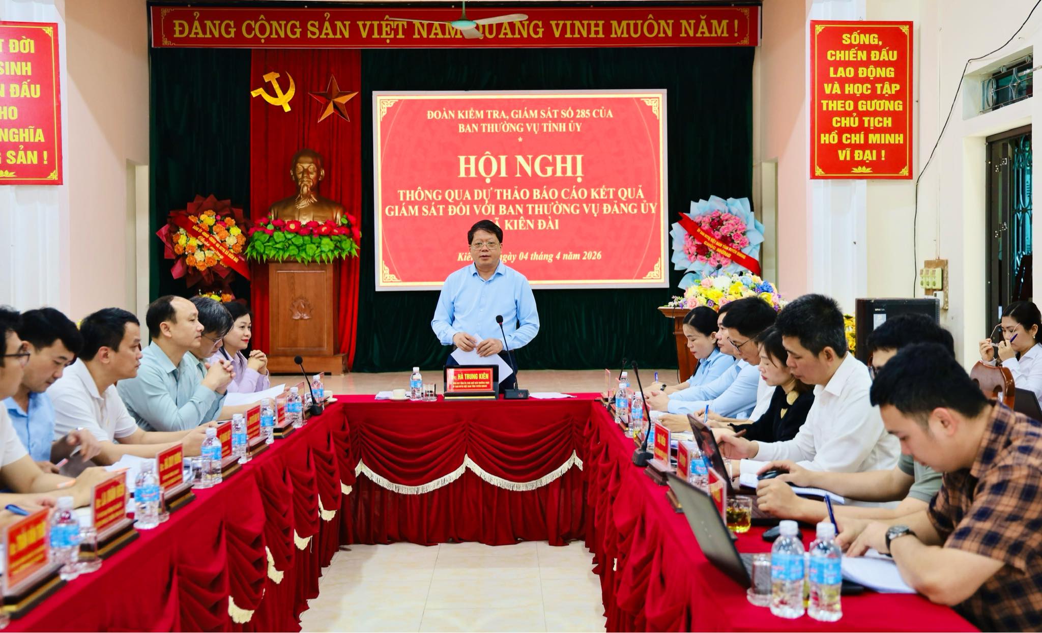 Đoàn kiểm tra, giám sát số 285 của Ban Thường vụ Tỉnh ủy làm việc với xã Kiên Đài