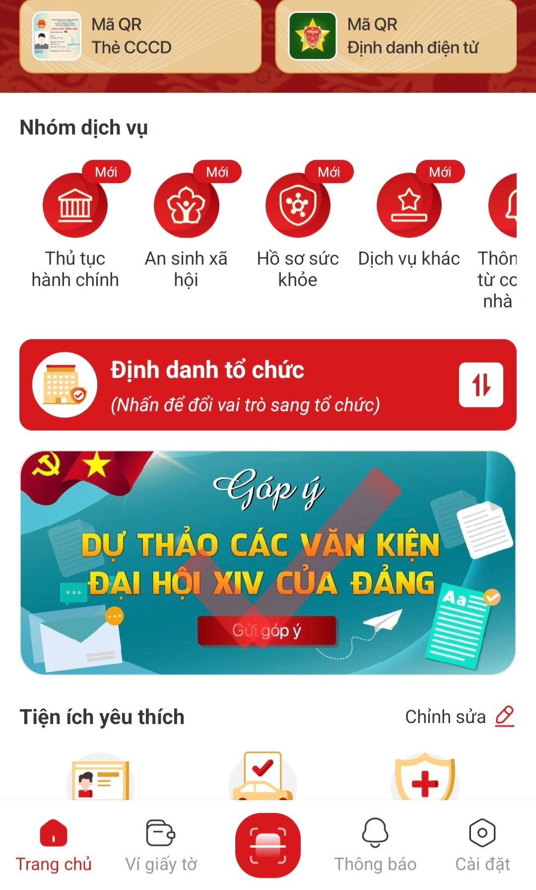 HƯỚNG DẪN THAM GIA GÓP Ý DỰ THẢO VĂN KIỆN ĐẠI HỘI XIV CỦA ĐẢNG TRÊN ỨNG DỤNG VNeID