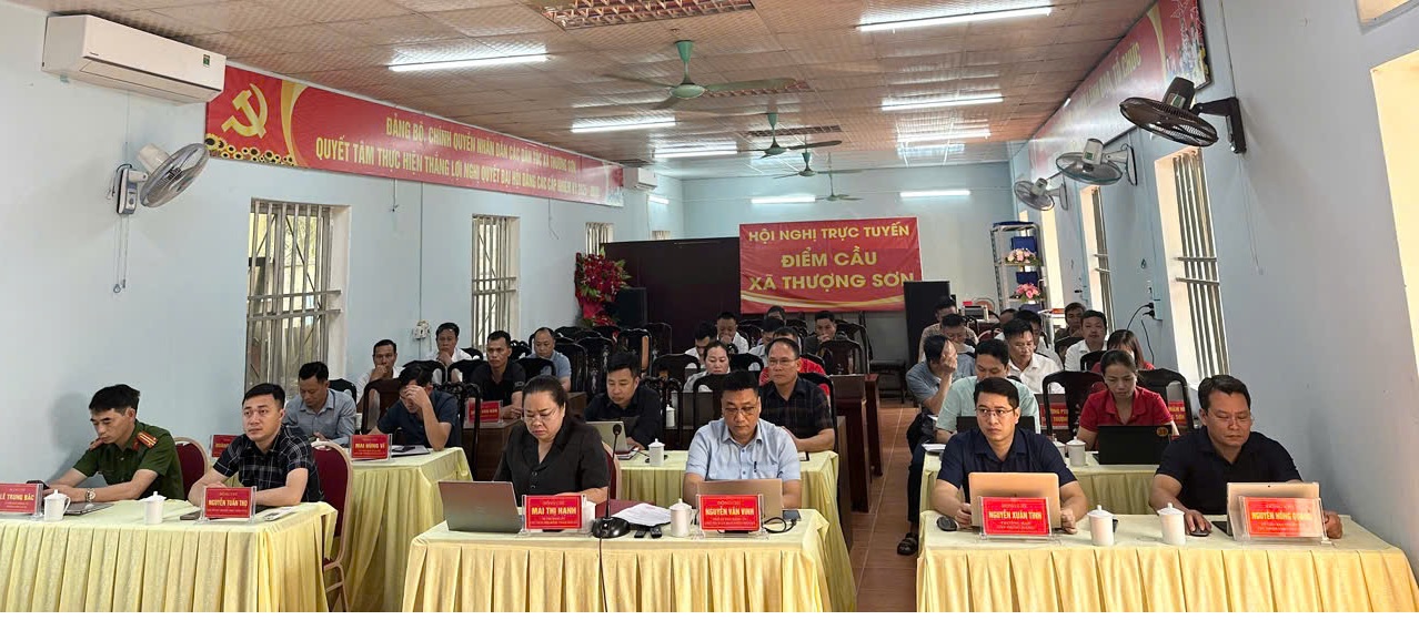 Xã Thượng Sơn dự hội nghị trực tuyến toàn quốc quán triệt Nghị quyết Trung ương Đảng khóa XIV