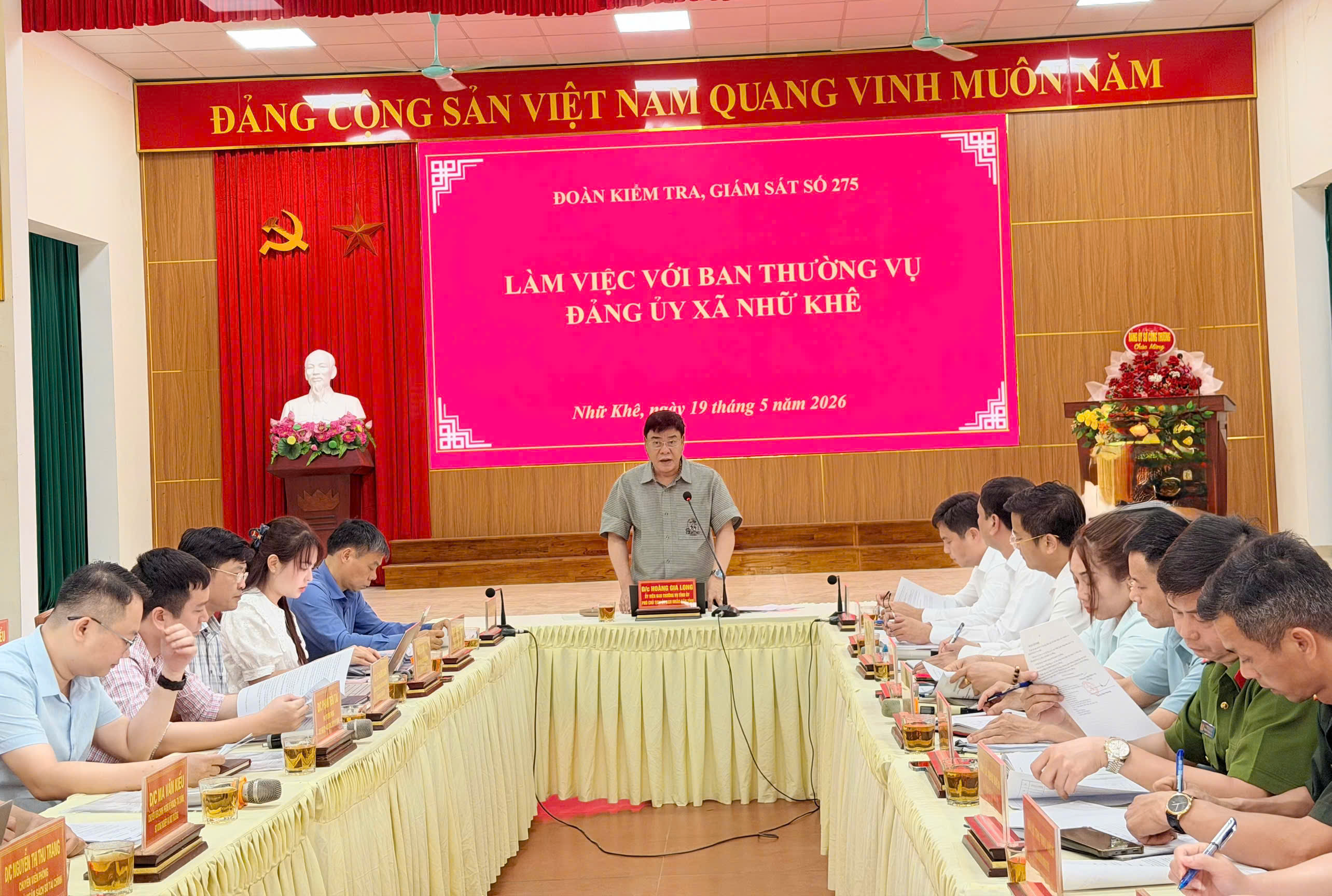 Đoàn Kiểm tra, giám sát số 275 của Ban Thường vụ Tỉnh ủy làm việc tại xã Nhữ Khê