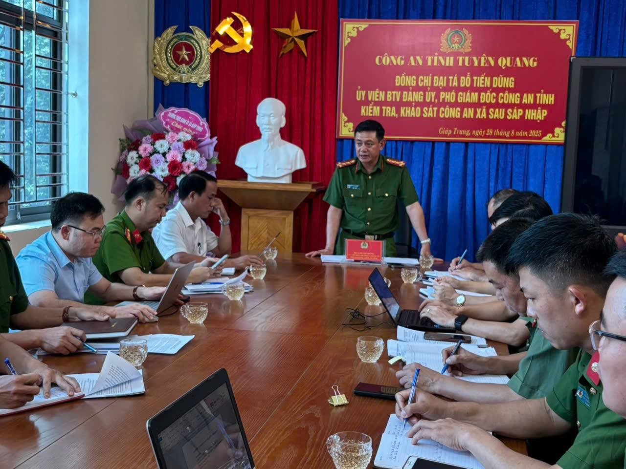 LÃNH ĐẠO CÔNG AN TỈNH KIỂM TRA CÁC ĐƠN VỊ SAU HỢP NHẤT, SÁP NHẬP