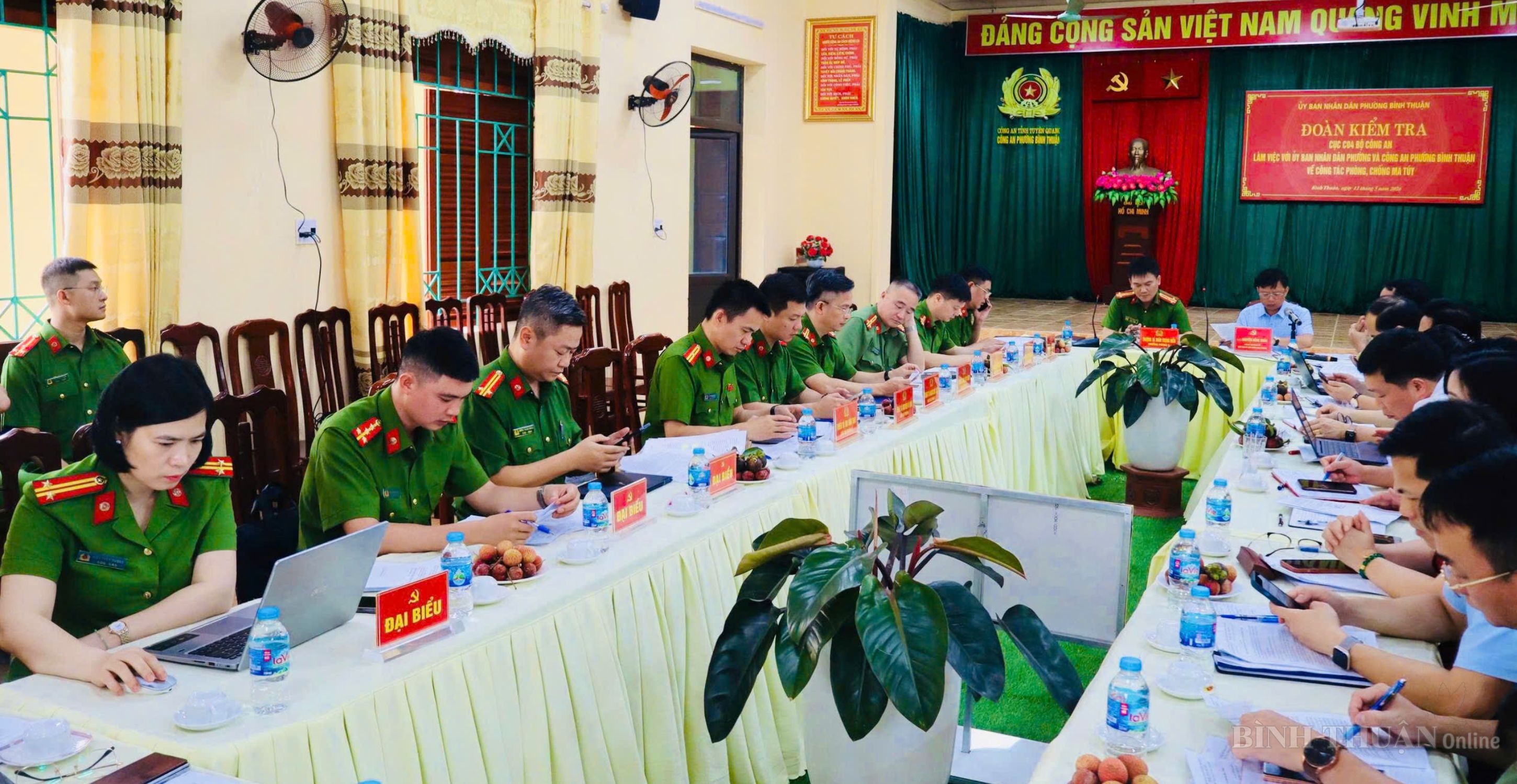 ĐOÀN KIỂM TRA BỘ CÔNG AN LÀM VIỆC TẠI PHƯỜNG BÌNH THUẬN VỀ CÔNG TÁC PHÒNG, CHỐNG MA TÚY TRÊN ĐỊA BÀN