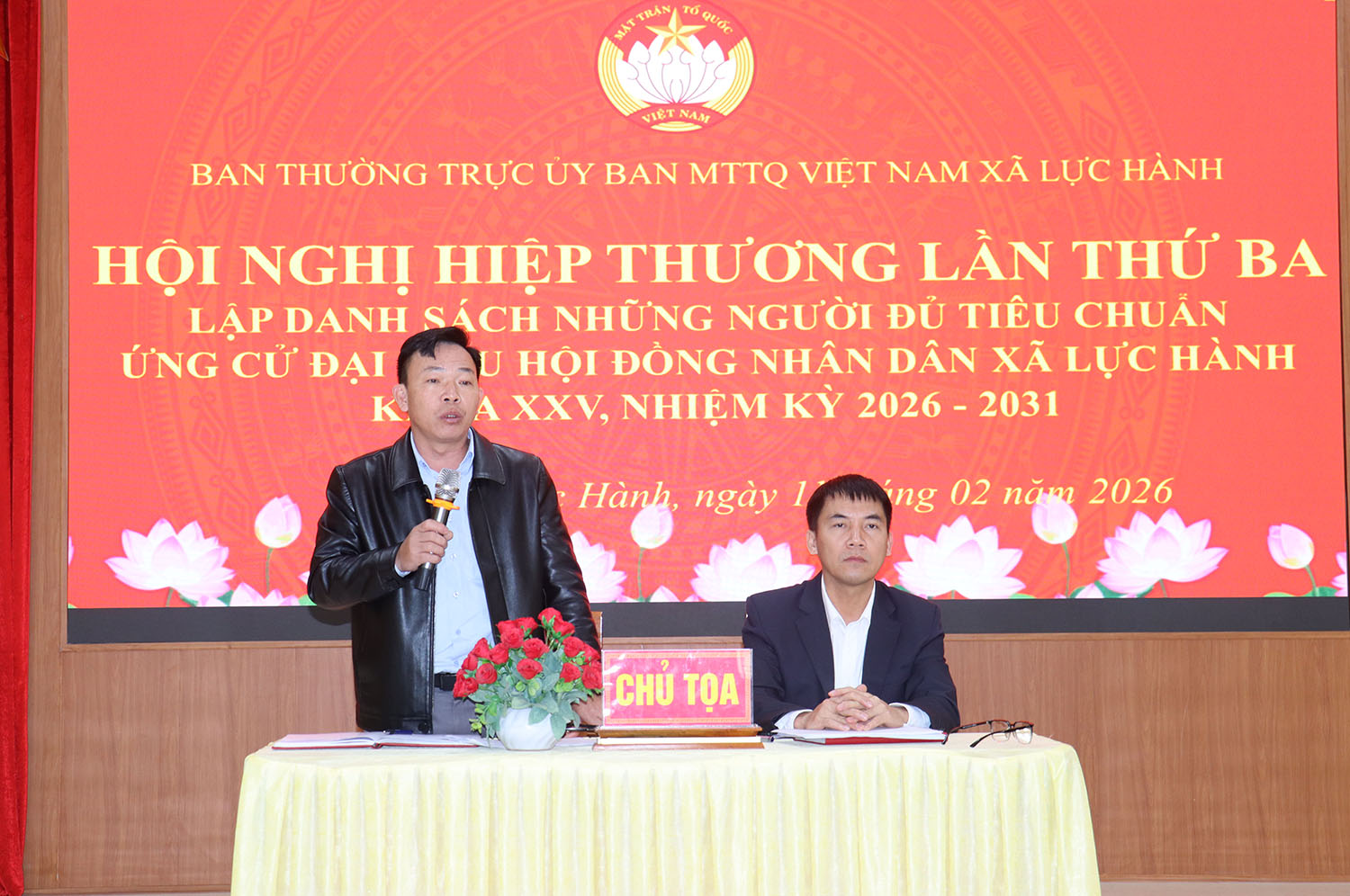 Hội nghị hiệp thương lần thứ ba lập danh sách người đủ tiêu chuẩn ứng cử đại biểu HĐND xã Lực Hành, nhiệm kỳ 2026 – 2031