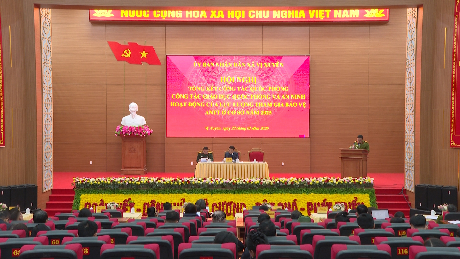 Hội nghị tổng kết công tác Quốc phòng, giáo dục quốc phòng và an ninh, hoạt động của lực lượng tham gia bảo vệ ANTT ở cơ sở năm 2025.