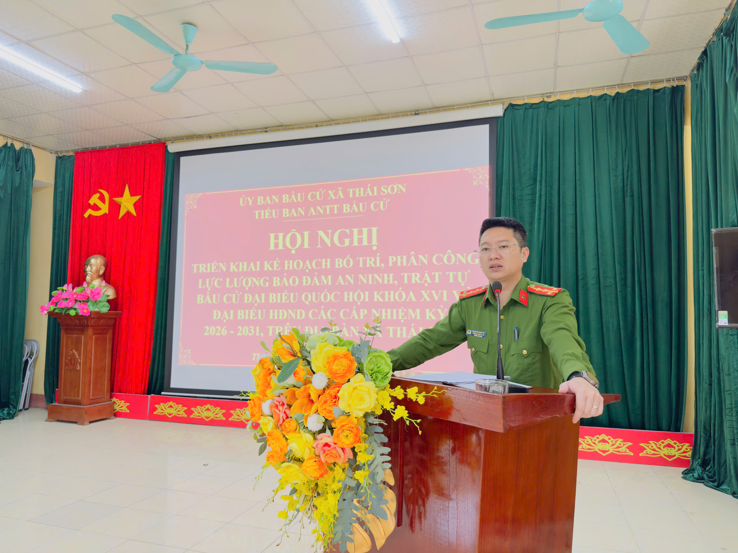 CÔNG AN XÃ THÁI SƠN TỔ CHỨC HỘI NGHỊ TRIỂN KHAI KẾ HOẠCH BẢO ĐẢM AN NINH, TRẬT TỰ PHỤC VỤ BẦU CỬ ĐẠI BIỂU QUỐC HỘI VIỆT NAM KHÓA XVI VÀ ĐẠI BIỂU HỘI ĐỒNG NHÂN DÂN VIỆT NAM CÁC CẤP NHIỆM KỲ 2026 – 2031