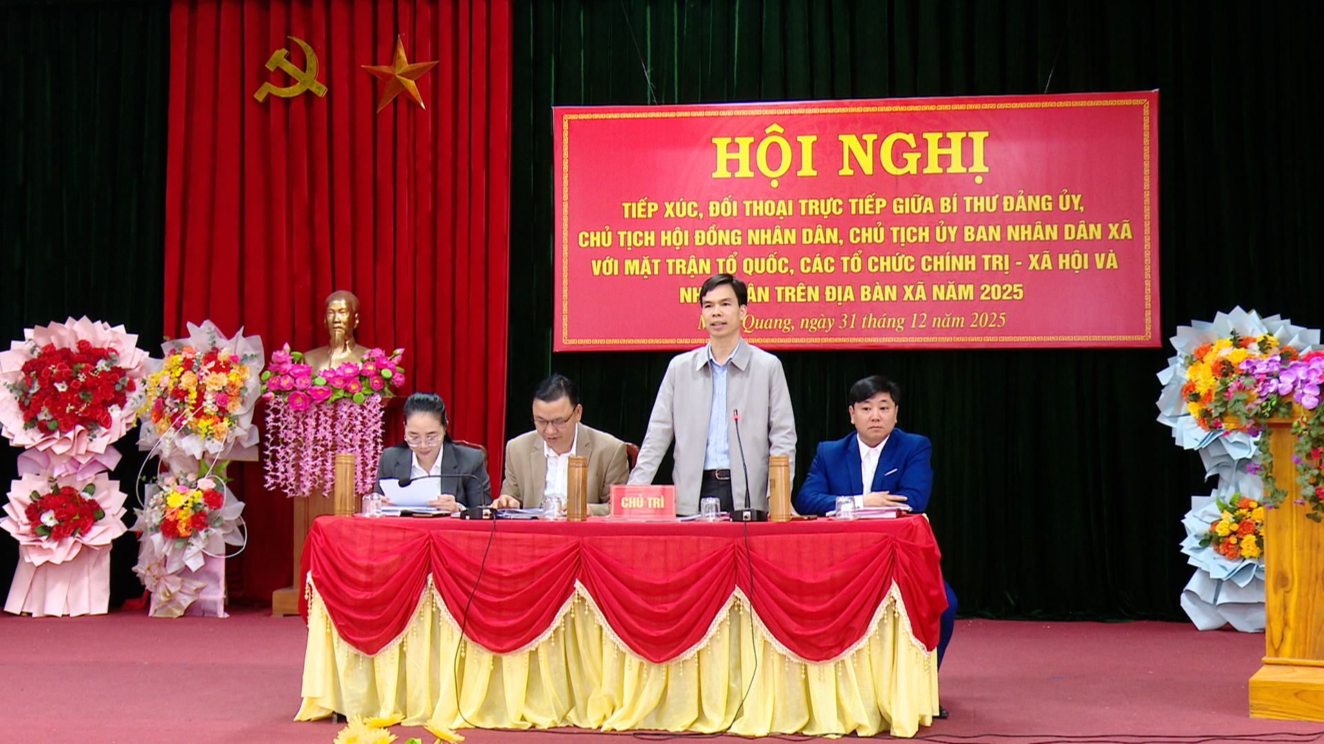 Minh Quang tổ chức H  ội nghị đối thoại giữa người đứng đầu cấp ủy, chính quyền với MTTQ, các đoàn thể và Nhân dân