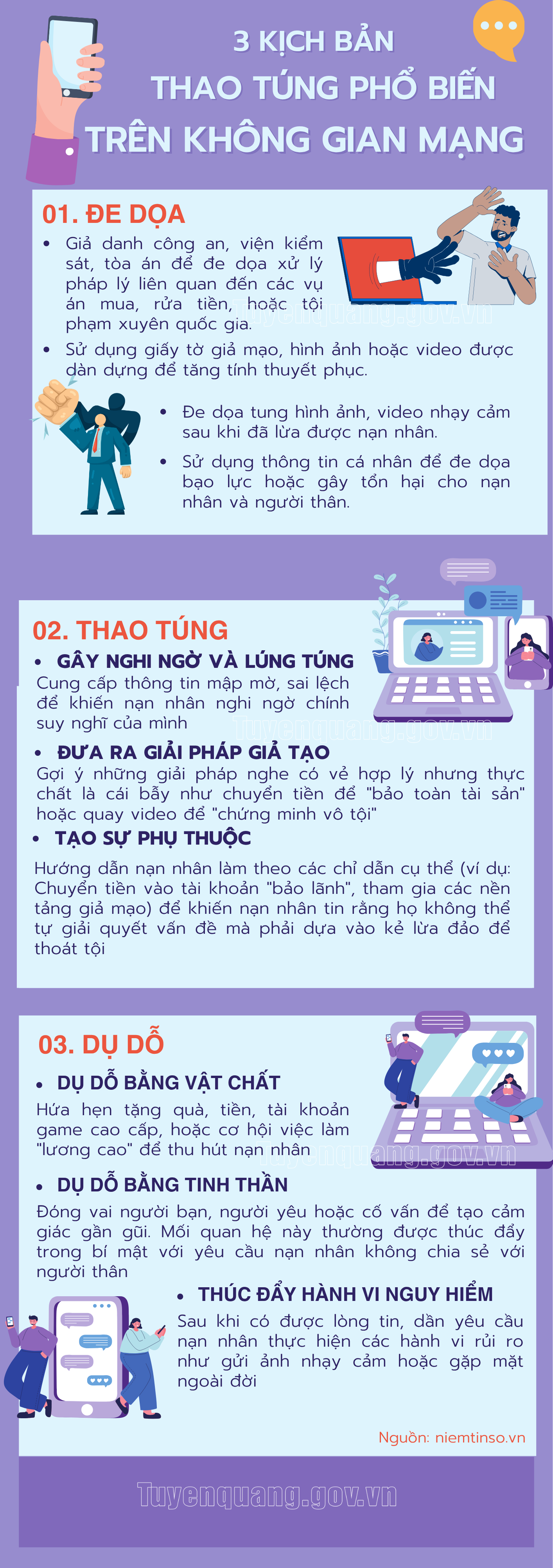 3 KỊCH BẢN THAO TÚNG PHỔ BIẾN TRÊN KHÔNG GIAN MẠNG