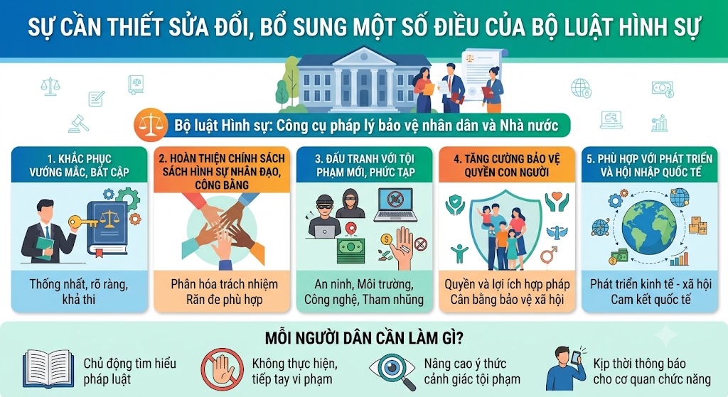 SỰ CẦN THIẾT SỬA ĐỔI, BỔ SUNG MỘT SỐ ĐIỀU CỦA BỘ LUẬT HÌNH SỰ