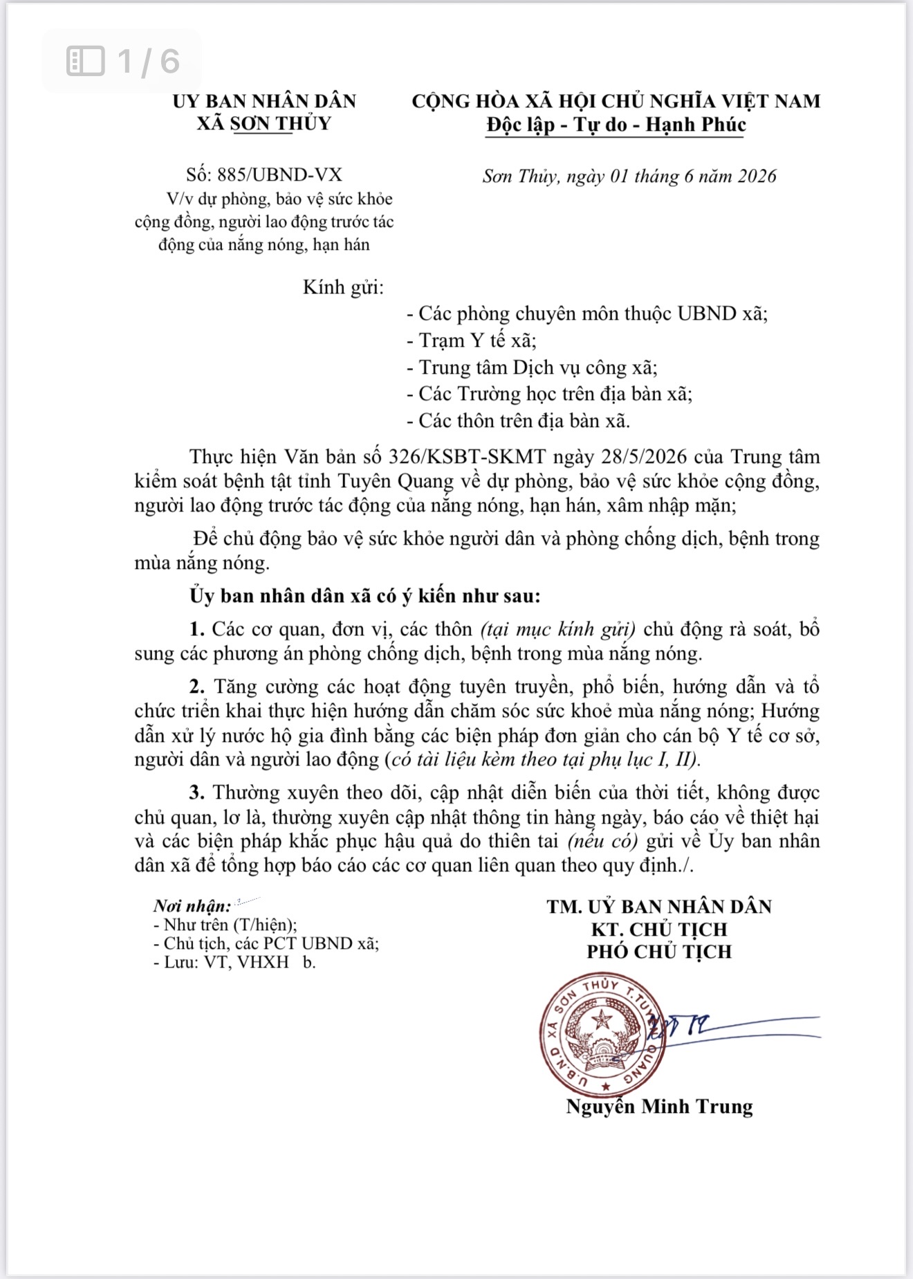 dự phòng, bảo vệ sức khỏe cộng đồng, người lao động trước tác động của nắng nóng, hạn hán