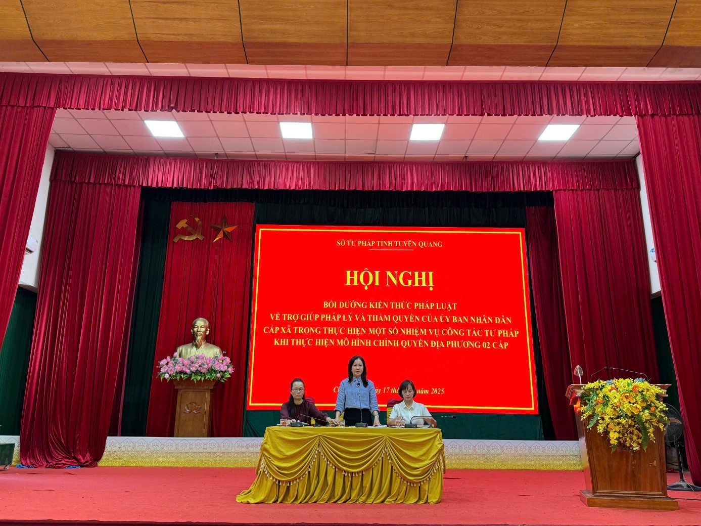 Sở Tư pháp tổ chức Hội nghị bồi dưỡng kiến thức pháp luật về trợ giúp pháp lý và thẩm quyền của Ủy ban nhân dân cấp xã trong thực hiện một số nhiệm vụ công tác tư pháp khi thực hiện mô hình chính quyền địa phương hai cấp tại cụm xã Chiêm Hóa