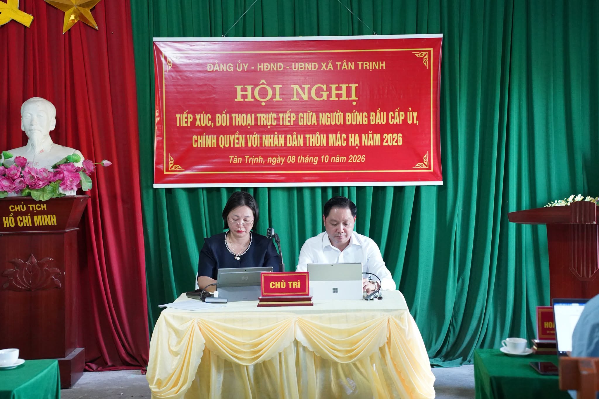 XÃ TÂN TRỊNH TỔ CHỨC HỘI NGHỊ ĐỐI THOẠI VỚI NHÂN DÂN THÔN MÁC HẠ