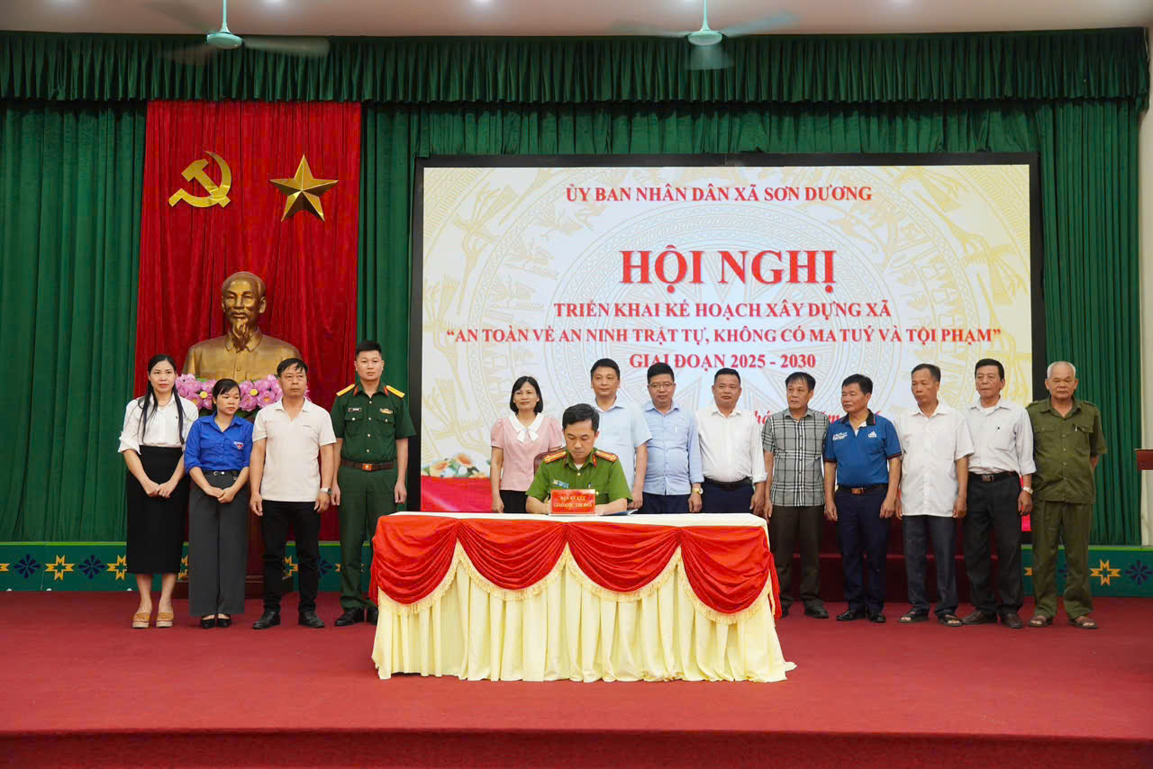 XÃ SƠN DƯƠNG TRIỂN KHAI KẾ HOẠCH XÂY DỰNG XÃ AN TOÀN VỀ AN NINH TRẬT TỰ, KHÔNG CÓ MA TUÝ VÀ TỘI PHẠM 
