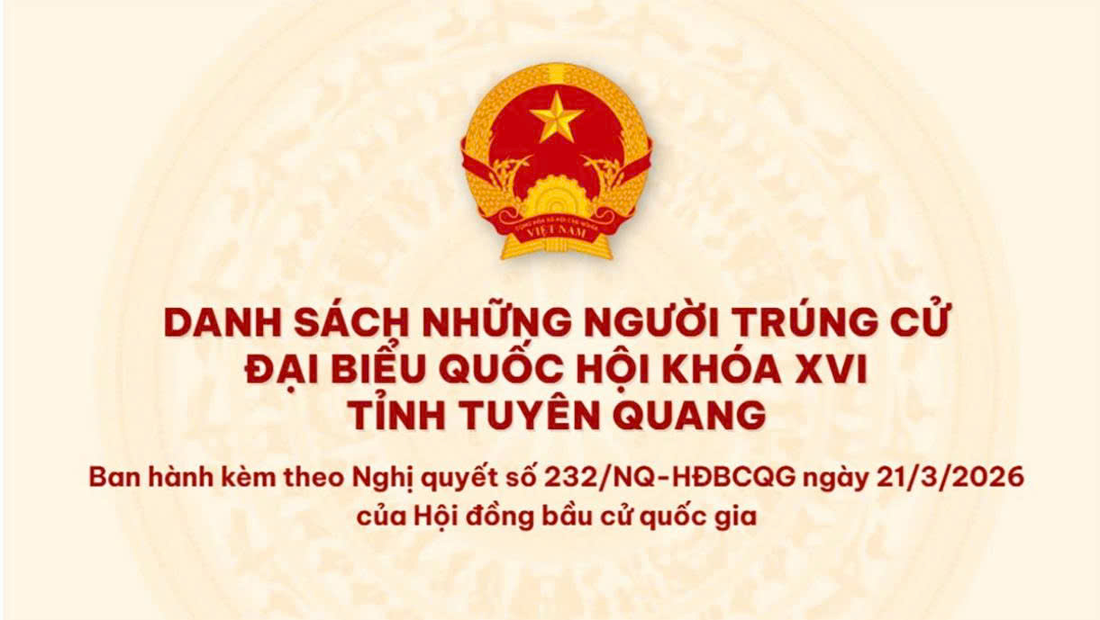 Danh sách những người trúng cử Đại biểu Quốc hội khóa XVI tỉnh Tuyên Quang