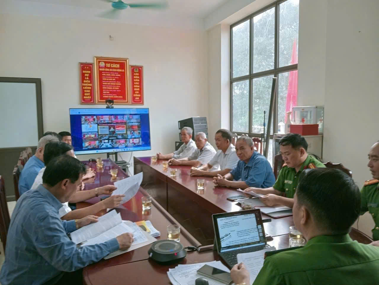 CÔNG AN XÃ VÀ HỘI CỰU CAND XÃ TIÊN YÊN  DỰ HỘI NGHỊ THỰC HIỆN QUY CHẾ PHỐI HỢP