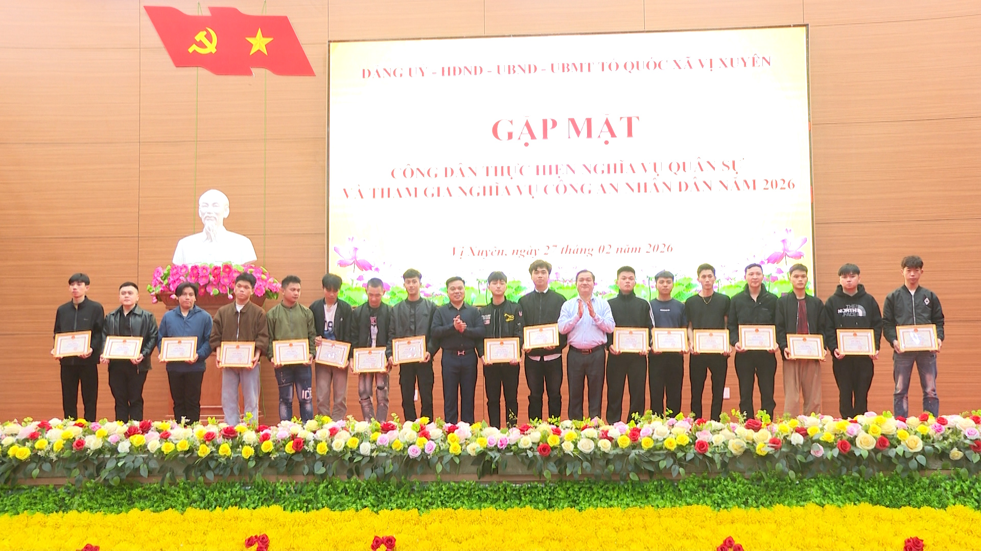 Xã Vị Xuyên gặp mặt công dân thực hiện nghĩa vụ Quân sự và tham gia nghĩa vụ Công an Nhân dân năm 2026