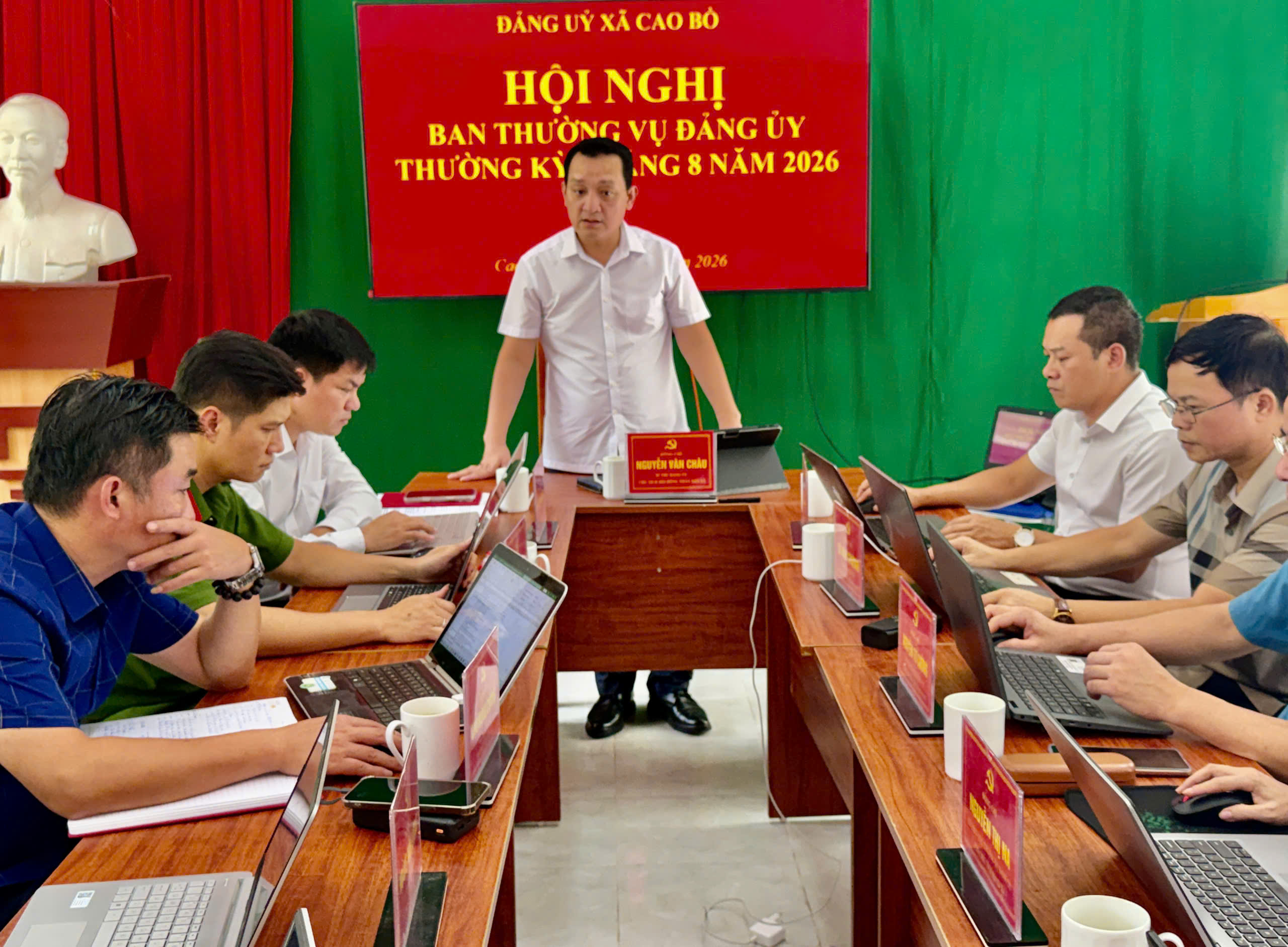 Ban thường vụ Đảng ủy xã Cao Bồ tổ chức hội nghị thường kỳ tháng 8 năm 2026