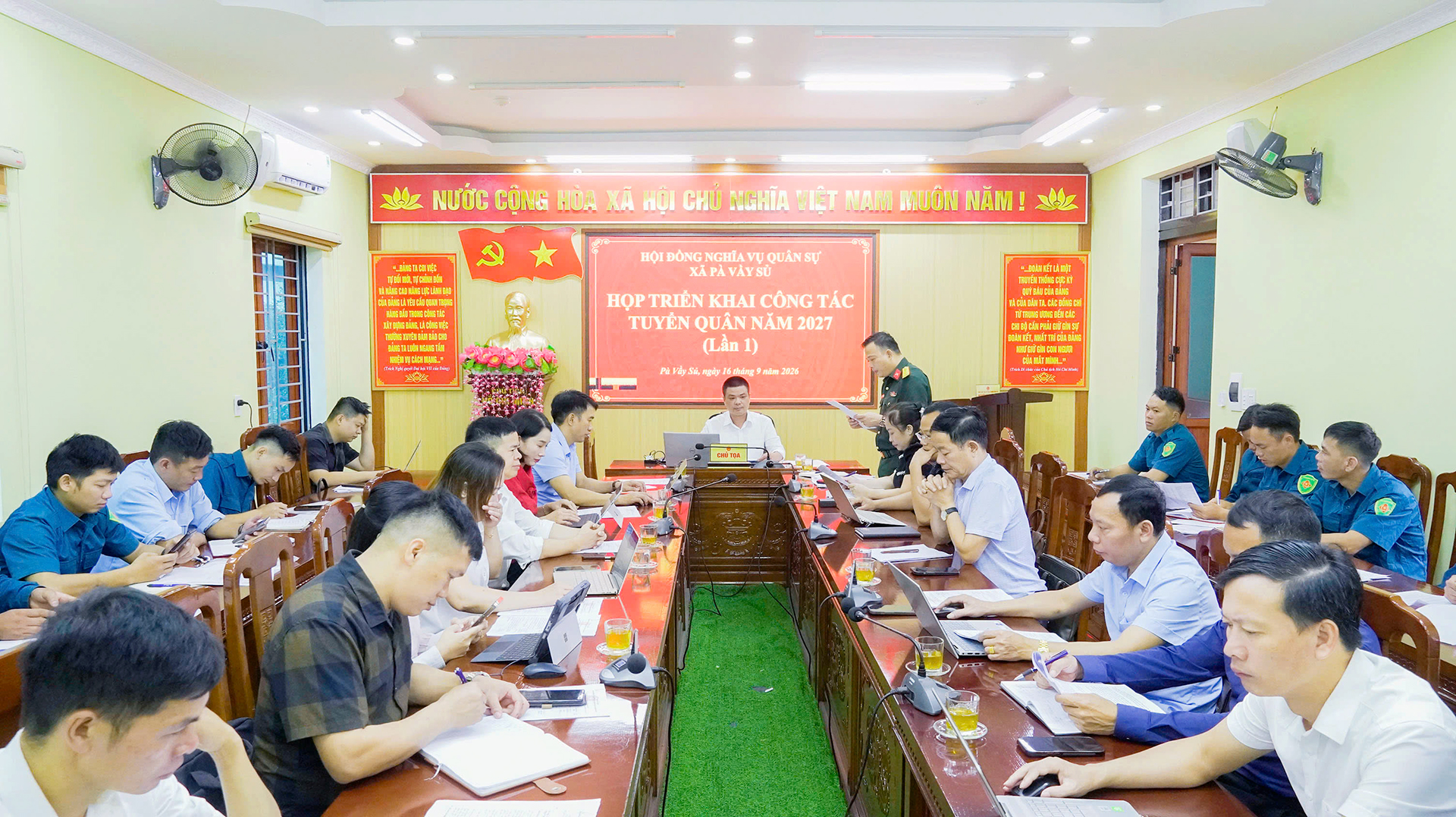 Hội đồng NVQS xã Pà Vầy Sủ triển khai công tác tuyển quân năm 2027 (Lần 1)