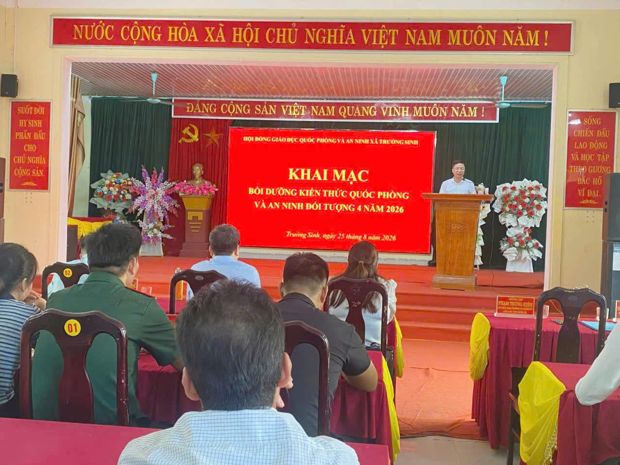 XÃ TRƯỜNG SINH KHAI MẠC LỚP BỒI DƯỠNG KIẾN THỨC QUỐC PHÒNG VÀ AN NINH ĐỐI TƯỢNG 4 NĂM 2026