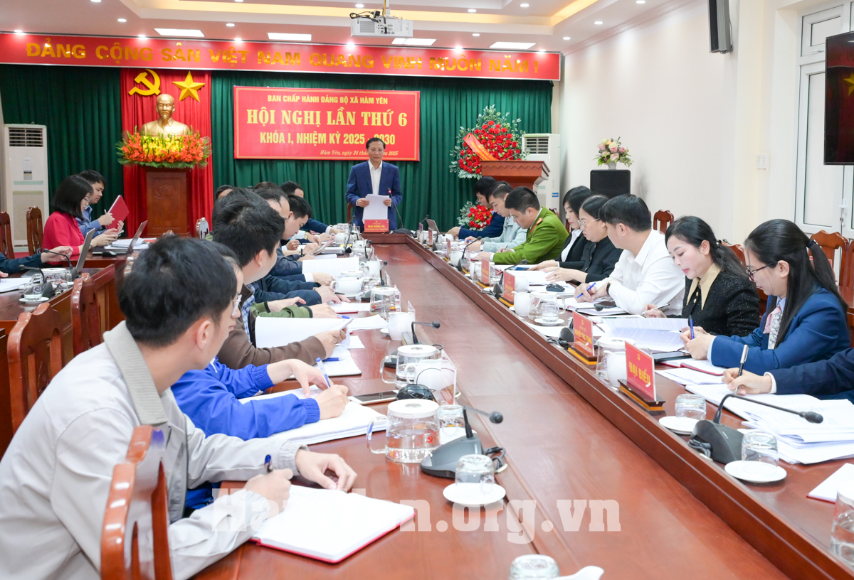 Hội nghị Ban Chấp hành Đảng bộ xã Hàm Yên lần thứ 6