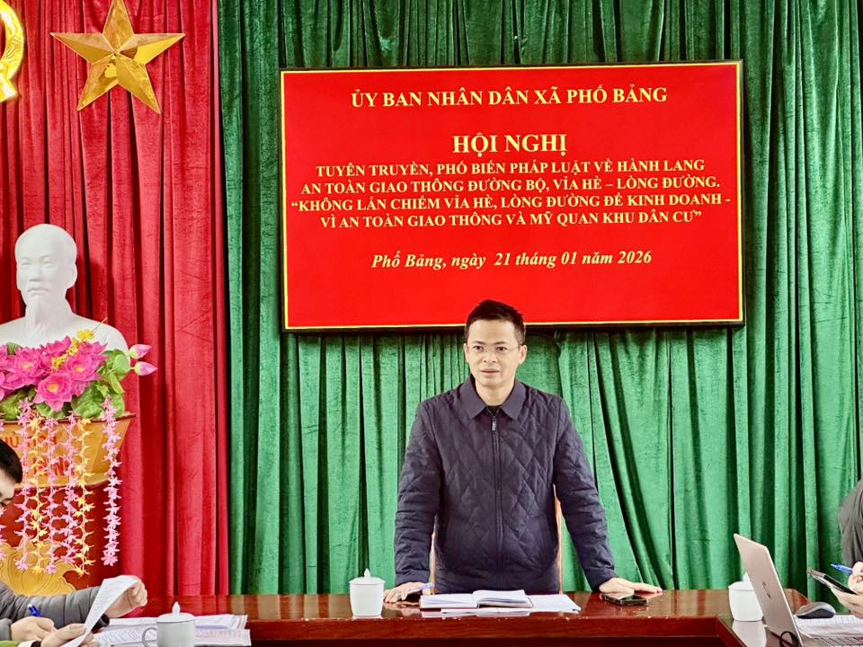 XÃ PHỐ BẢNG TỔ CHỨC HỘI NGHỊ TUYÊN TRUYỀN, PHỔ BIẾN PHÁP LUẬT VỀ HÀNH LANG AN TOÀN GIAO THÔNG