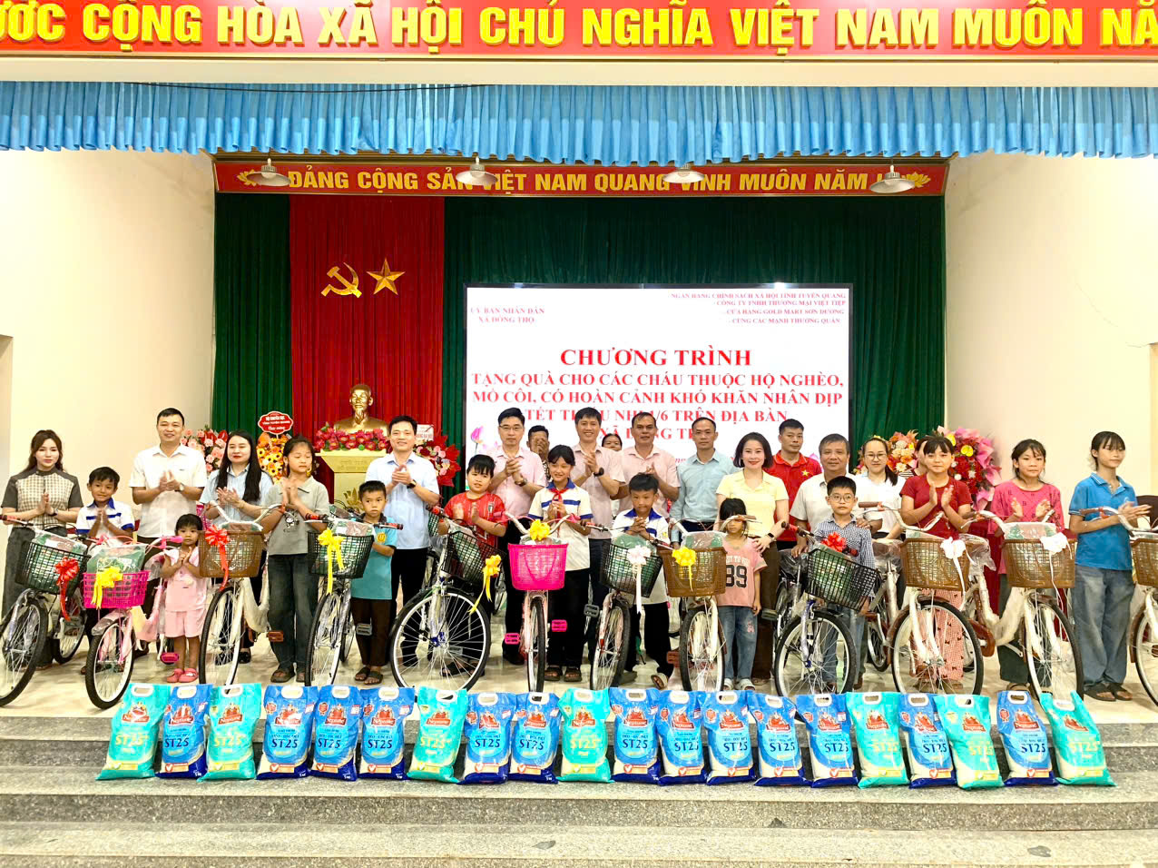 Lan tỏa yêu thương nhân dịp Tết Thiếu nhi 1/6 đến trẻ em có hoàn cảnh khó khăn trên địa bàn xã Đông Thọ