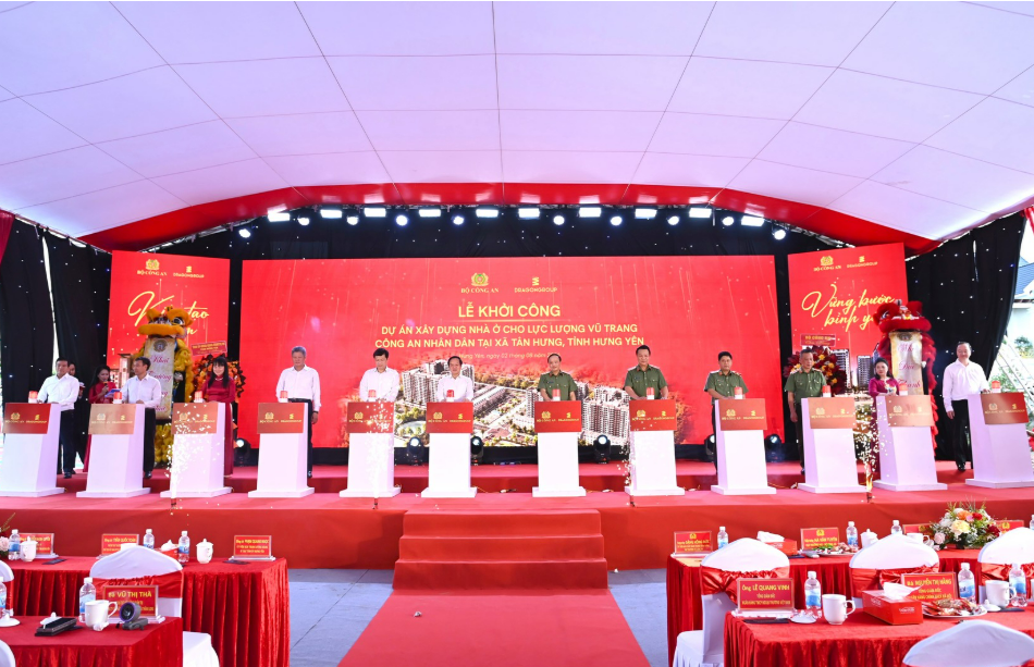 KHỞI CÔNG DỰ ÁN XÂY DỰNG NHÀ Ở CHO LỰC LƯỢNG VŨ TRANG CÔNG AN NHÂN DÂN TẠI XÃ TÂN HƯNG, TỈNH HƯNG YÊN