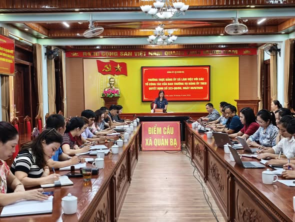 Đảng ủy xã Quản Bạ đã tổ chức Hội nghị làm việc với các Tổ công tác  theo Quyết định số 323-QĐ/ĐU