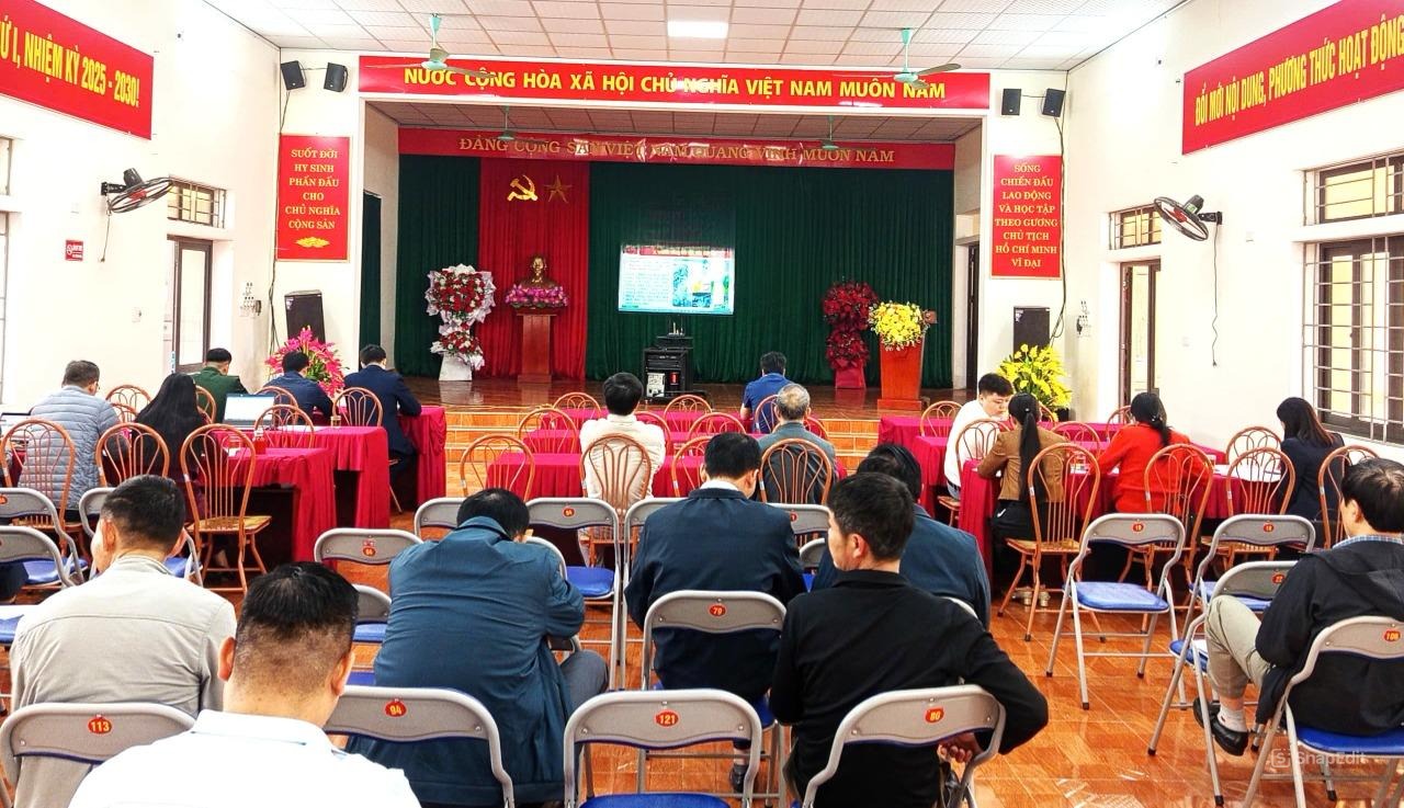 Xã Tân Thanh dự Hội nghị trực tuyến nghiên cứu, học tập, quán triệt, tuyên truyền và triển khai thực hiện Nghị quyết Đại hội XIV của Đảng