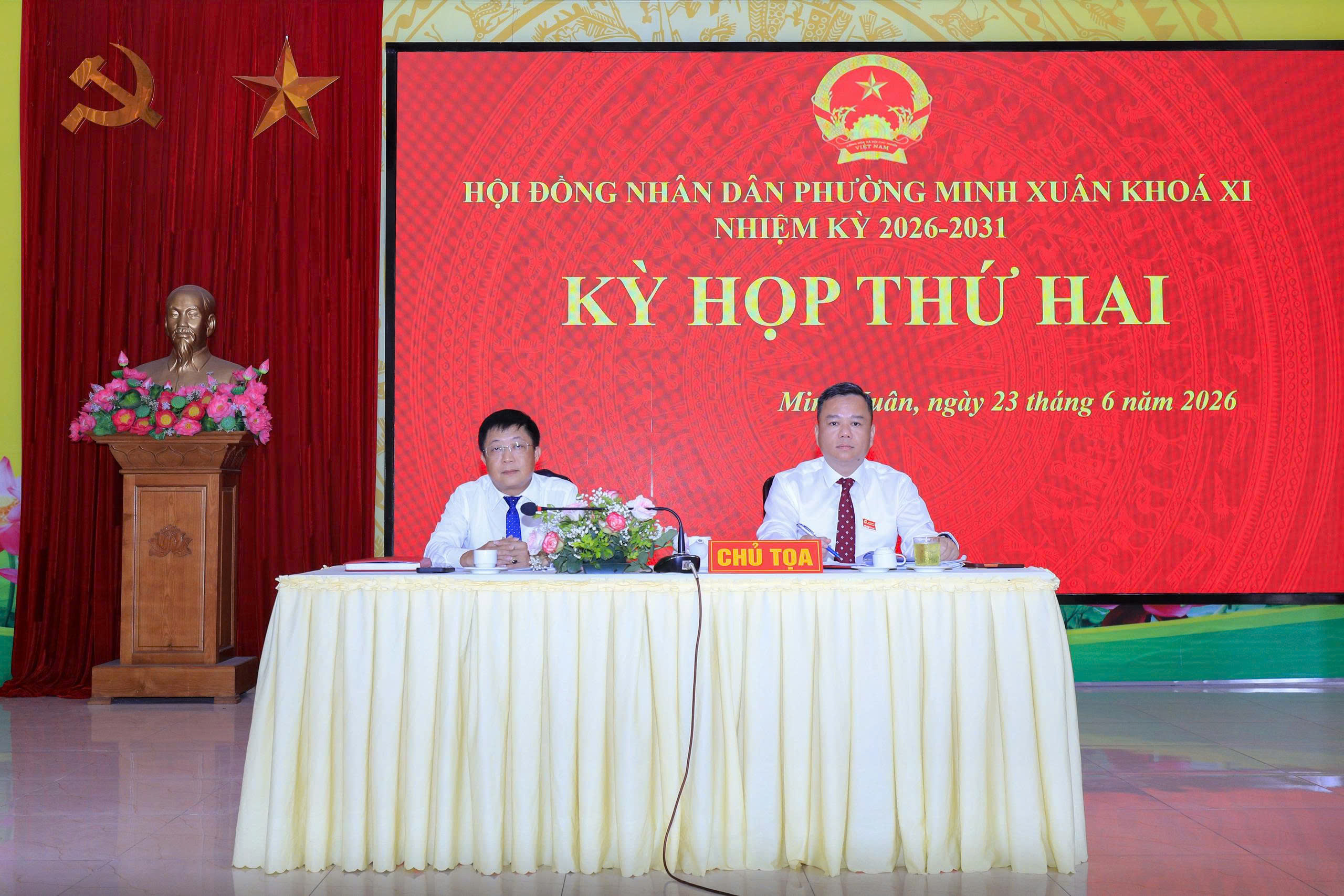 HĐND phường Minh Xuân khóa XI (Nhiệm kỳ 2026 – 2031)  tổ chức kỳ họp thứ 2 năm 2026