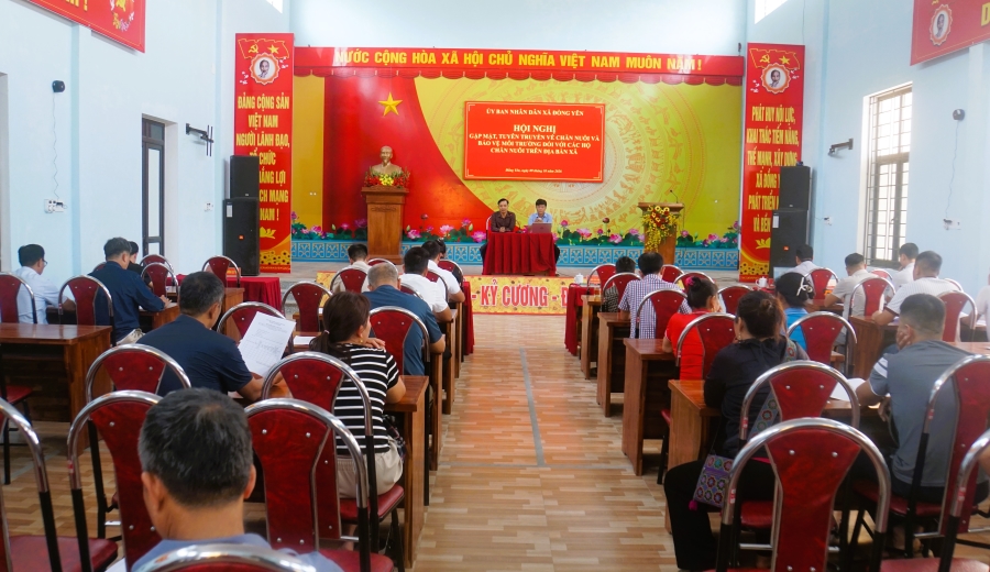 Xã Đồng Yên tổ chức Hội nghị gặp mặt, tuyên truyền về chăn nuôi và bảo vệ môi trường đối với các hộ chăn nuôi lợn