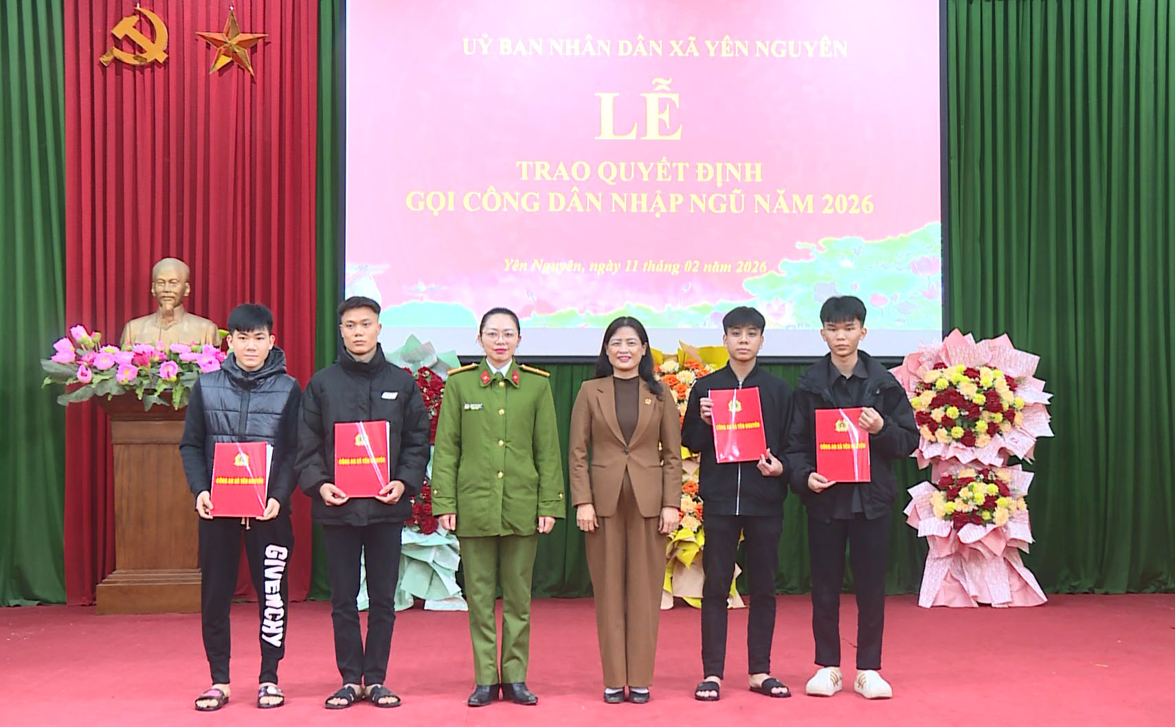 Xã Yên Nguyên tổ chức Lễ trao Quyết định gọi công dân nhập ngũ năm 2026