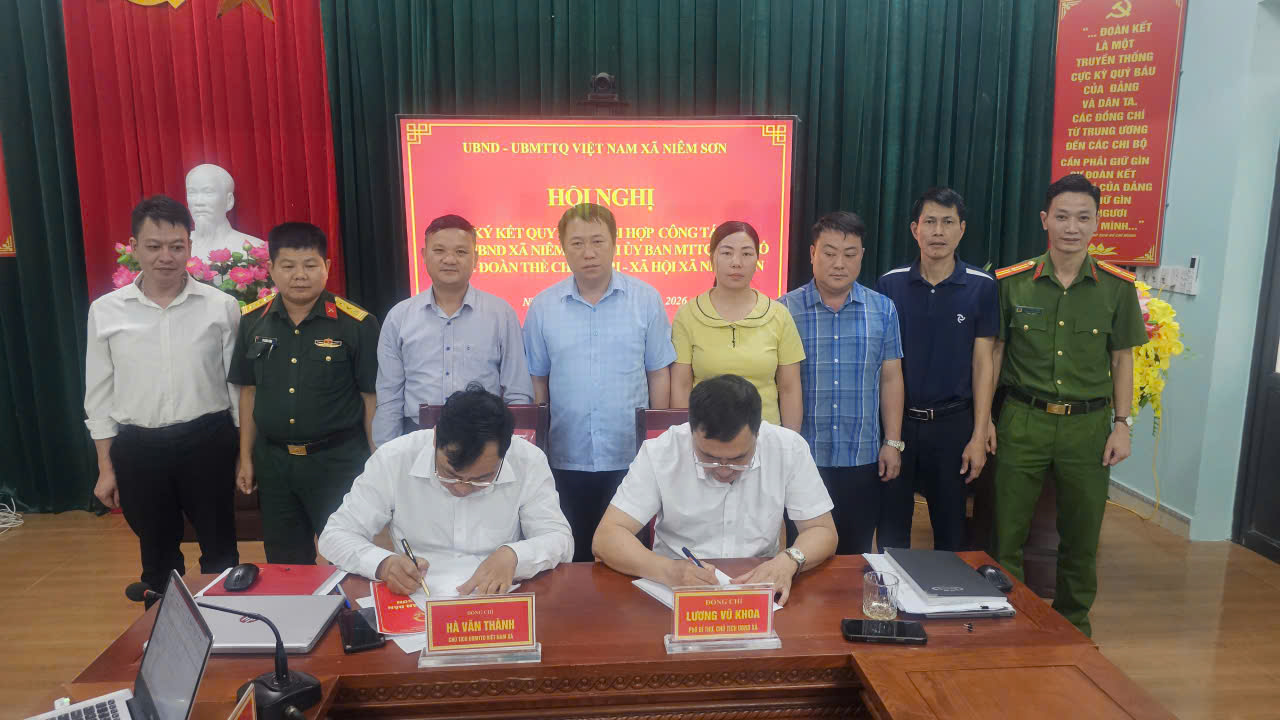 UBND xã Niêm Sơn tổ chức hội nghị thông qua Quy chế phối hợp công tác giữa UBND xã với ủy ban MTTQ và các tổ chức đoàn thể chính trị - xã hội xã Niêm Sơn