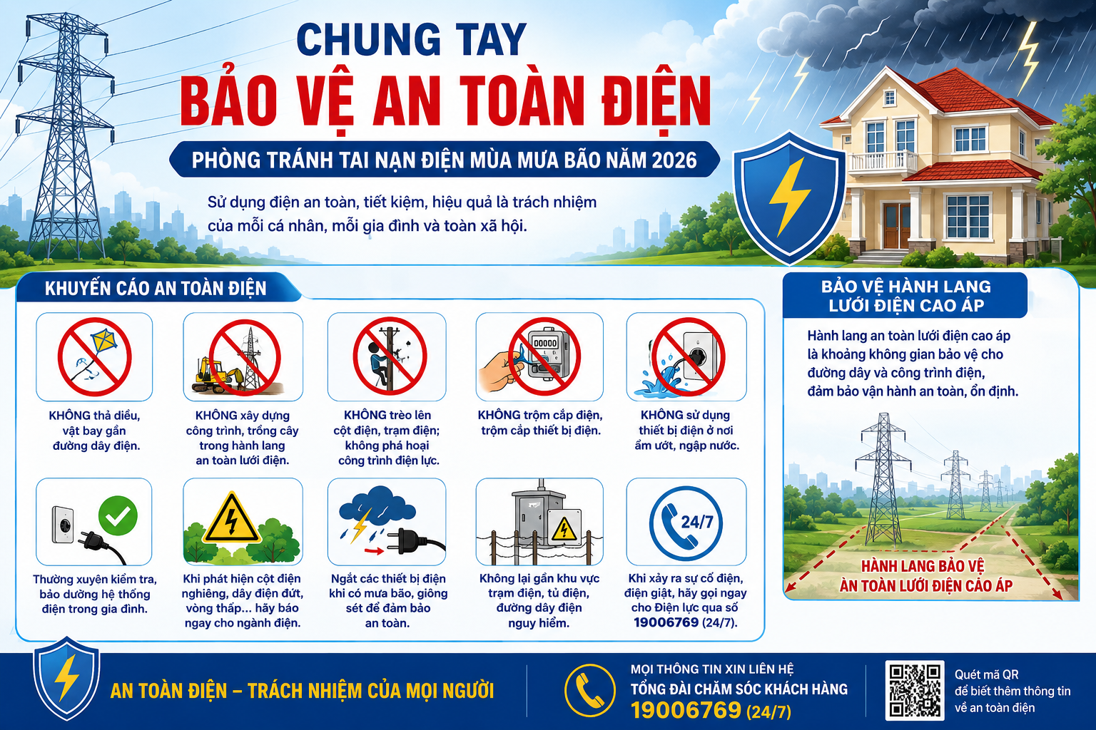 XÃ PHÚ LƯƠNG TĂNG CƯỜNG TUYÊN TRUYỀN AN TOÀN ĐIỆN TRONG NHÂN DÂN MÙA MƯA BÃO NĂM 2026