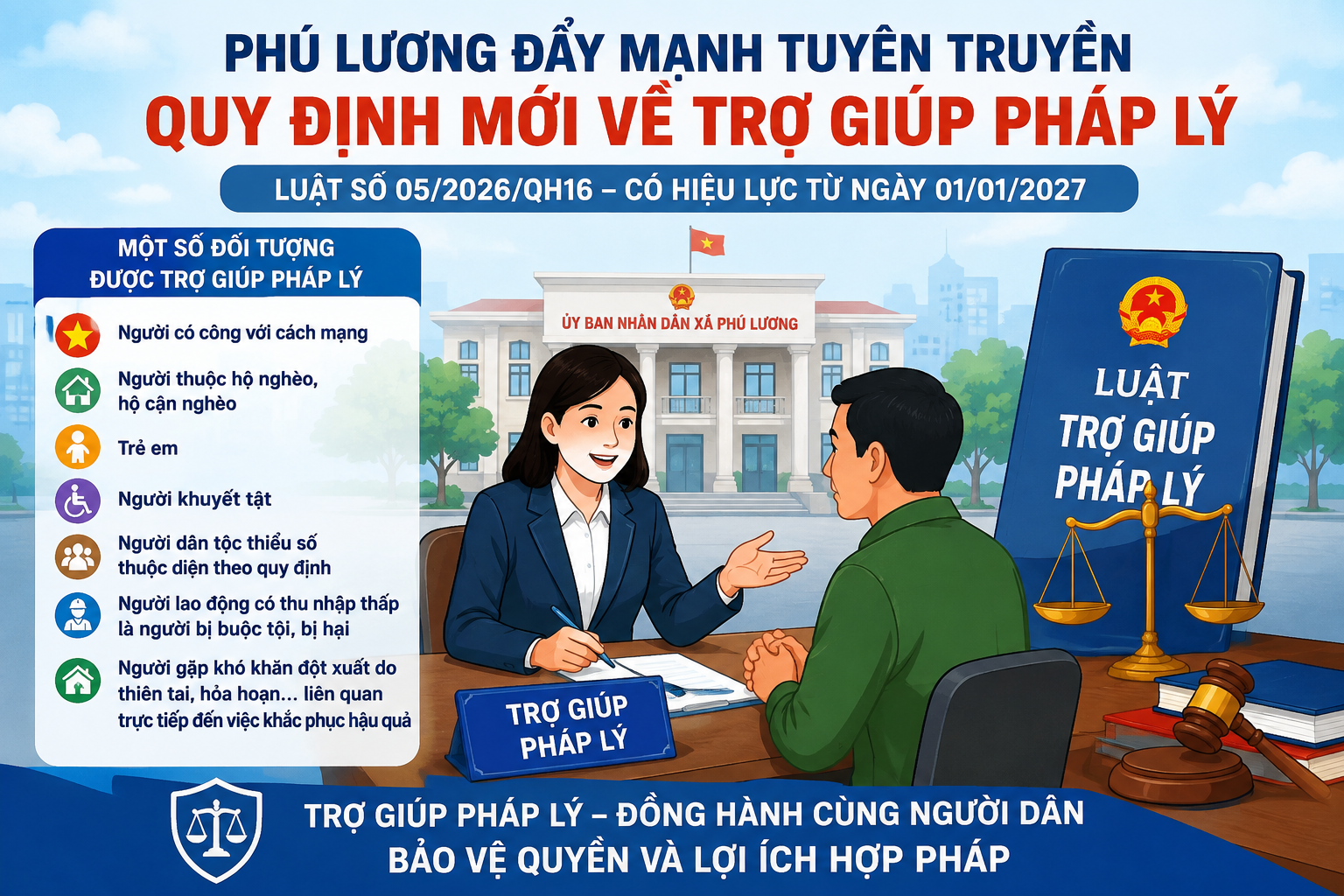 PHÚ LƯƠNG ĐẨY MẠNH TUYÊN TRUYỀN QUY ĐỊNH MỚI VỀ TRỢ GIÚP PHÁP LÝ