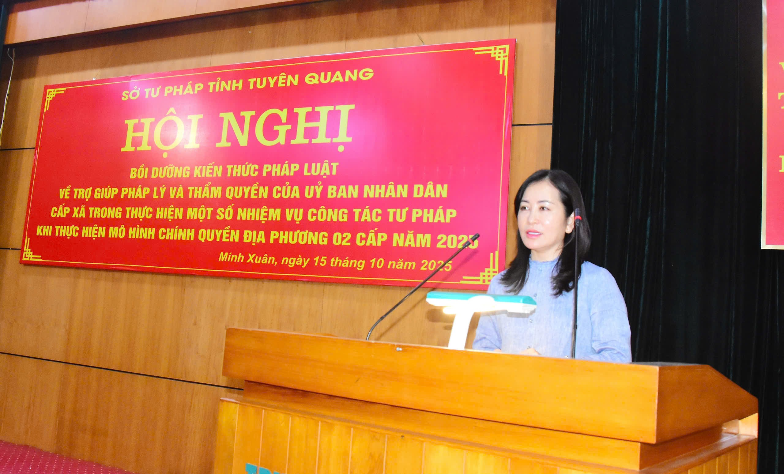 Sở Tư pháp tổ chức Hội nghị bồi dưỡng kiến thức pháp luật về trợ giúp pháp lý và thẩm quyền của Uỷ ban nhân dân cấp xã trong thực hiện một số nhiệm vụ công tác tư pháp khi thực hiện mô hình chính quyền địa phương 02 cấp