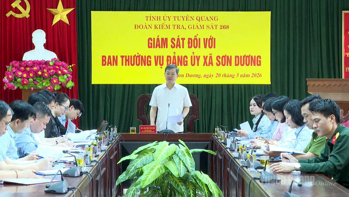 Kiểm tra, giám sát việc thực hiện Nghị quyết đại hội Đảng các cấp tại xã Sơn Dương